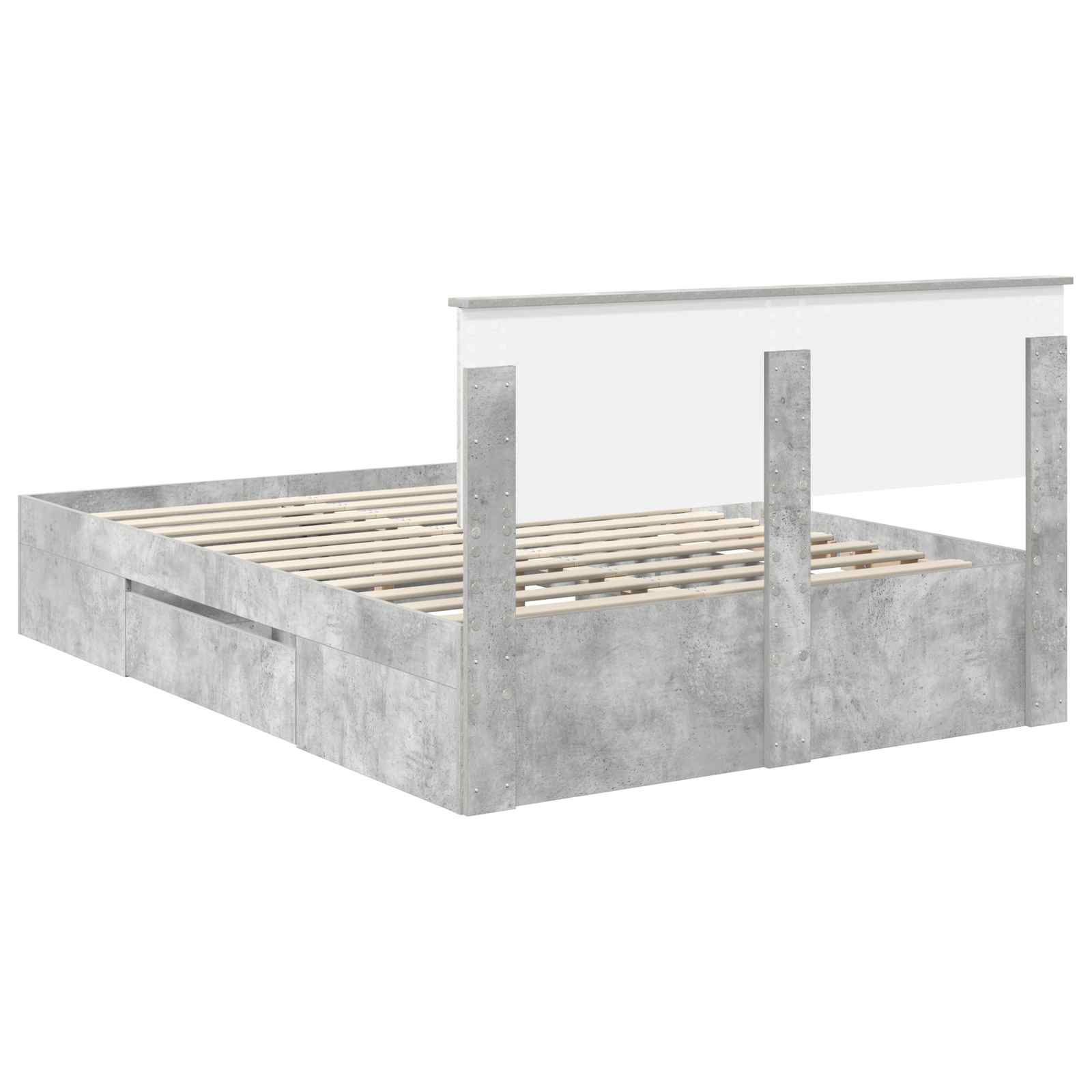 vidaXL Ramka łóżka Betonowy szary 140 x 200 cm Materiał drewnopochodny