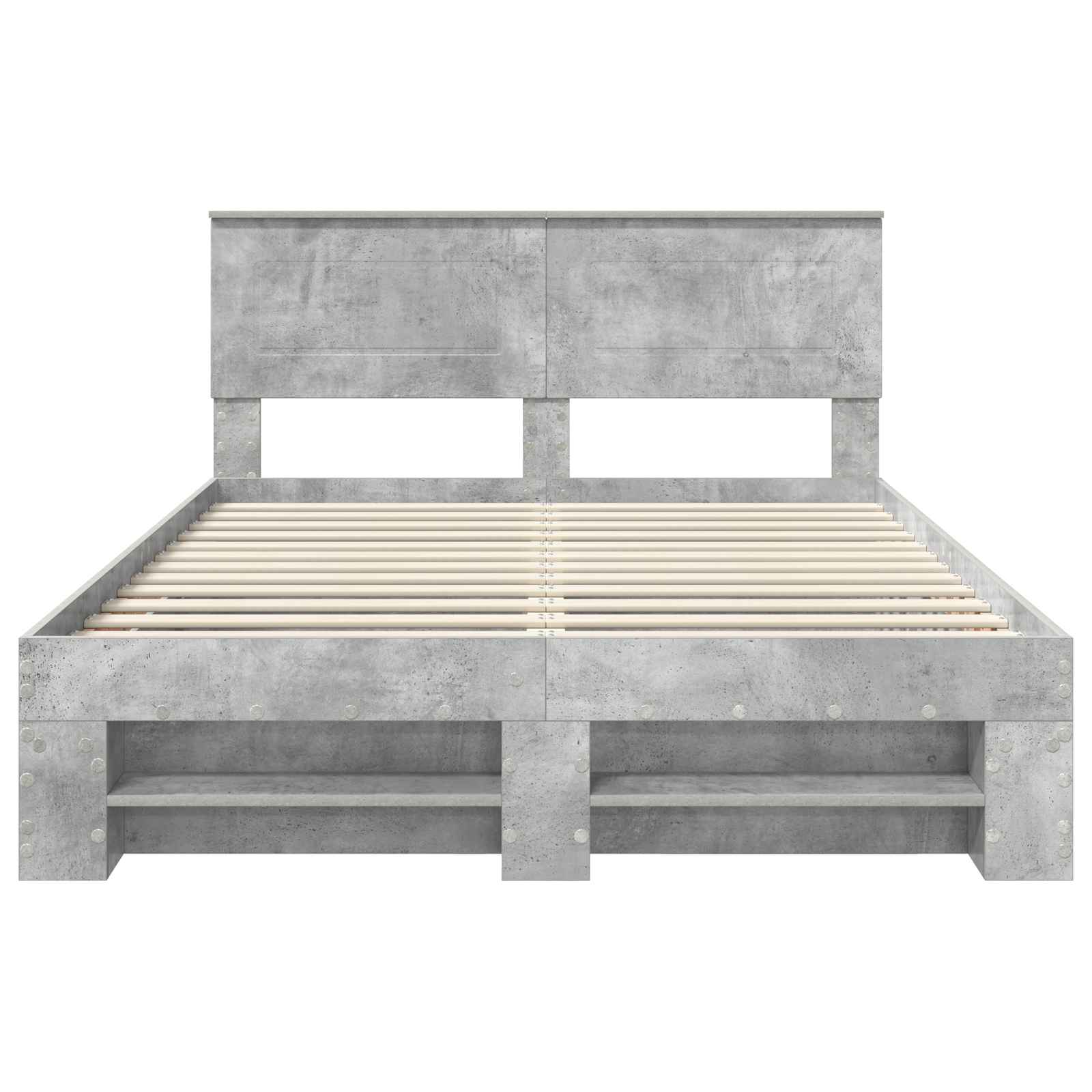 vidaXL Ramka łóżka Betonowy szary 140 x 200 cm Materiał drewnopochodny
