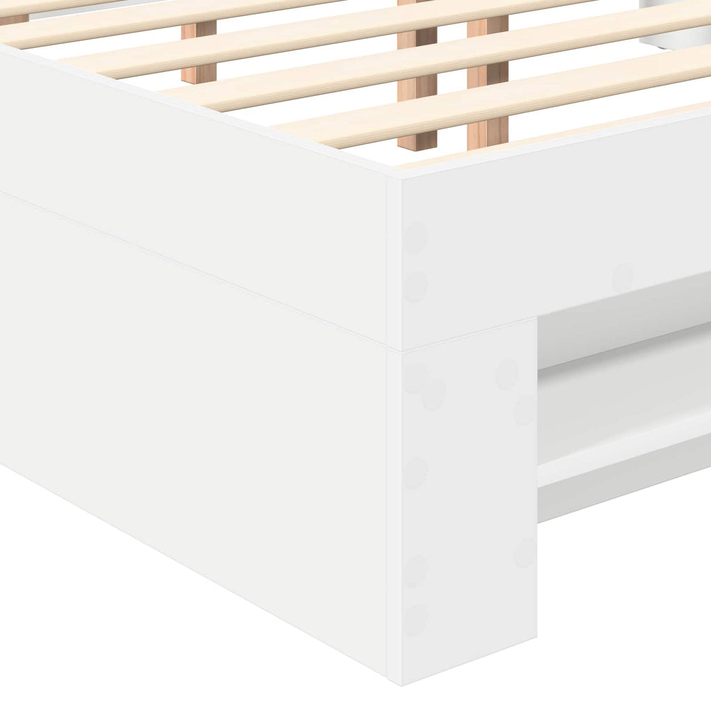 vidaXL Ramka łóżka Biały 137 x 203 cm Materiał drewnopochodny