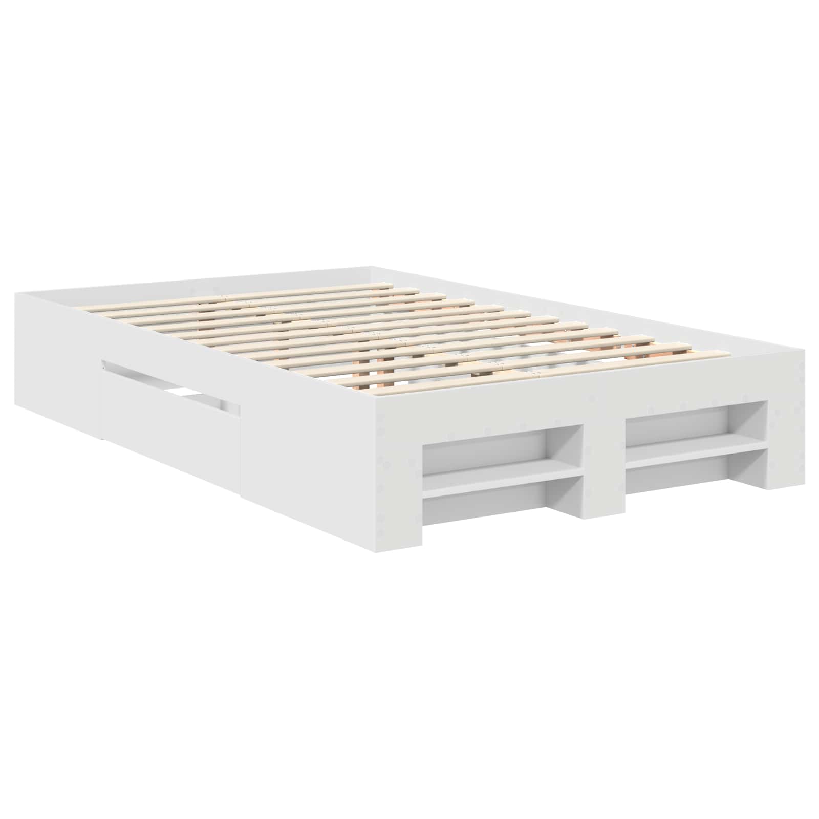 vidaXL Ramka łóżka Biały 137 x 203 cm Materiał drewnopochodny