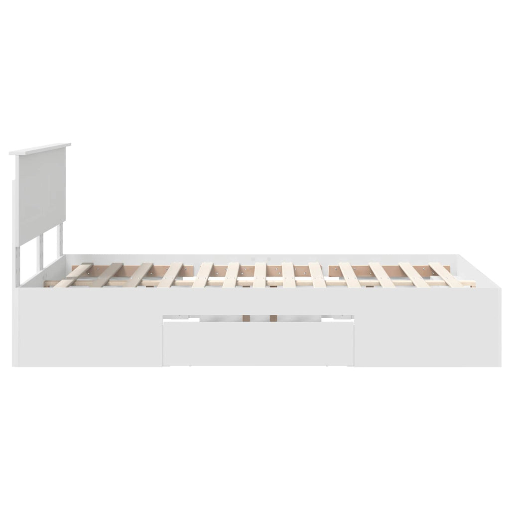 vidaXL Ramka łóżka Biały 137 x 203 cm Materiał drewnopochodny