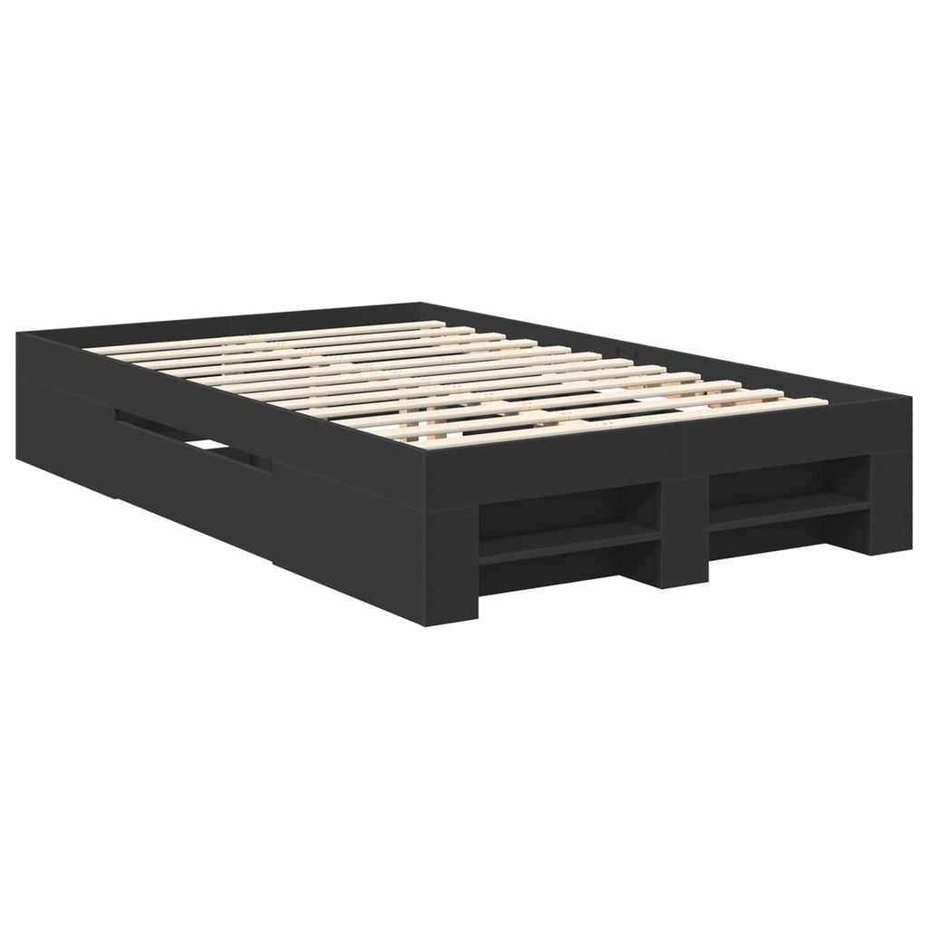 vidaXL Ramka łóżka Czarny 137 x 203 cm Materiał drewnopochodny