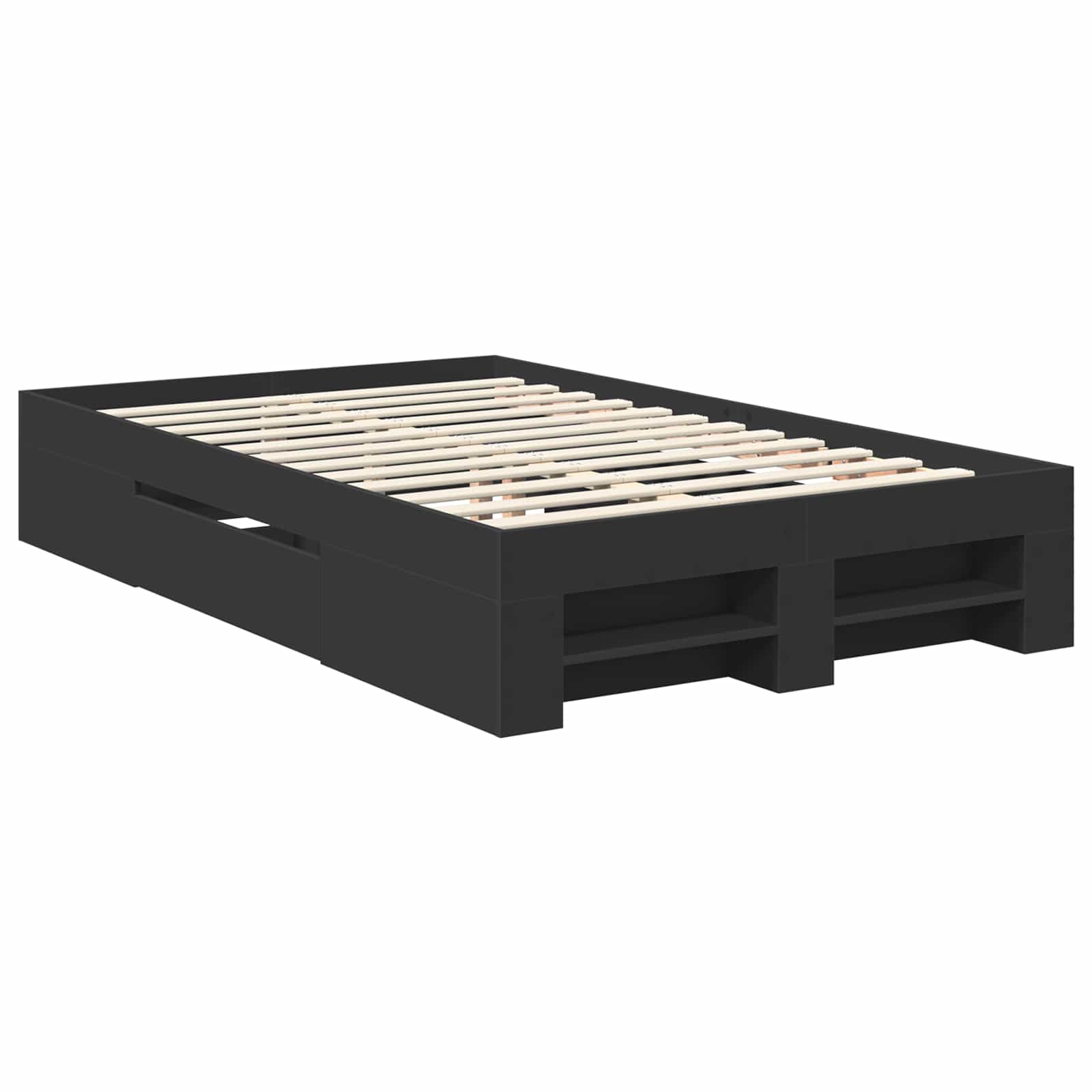 vidaXL Ramka łóżka Czarny 137 x 203 cm Materiał drewnopochodny