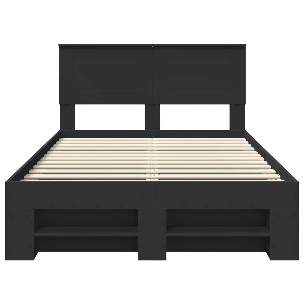 vidaXL Ramka łóżka Czarny 137 x 203 cm Materiał drewnopochodny