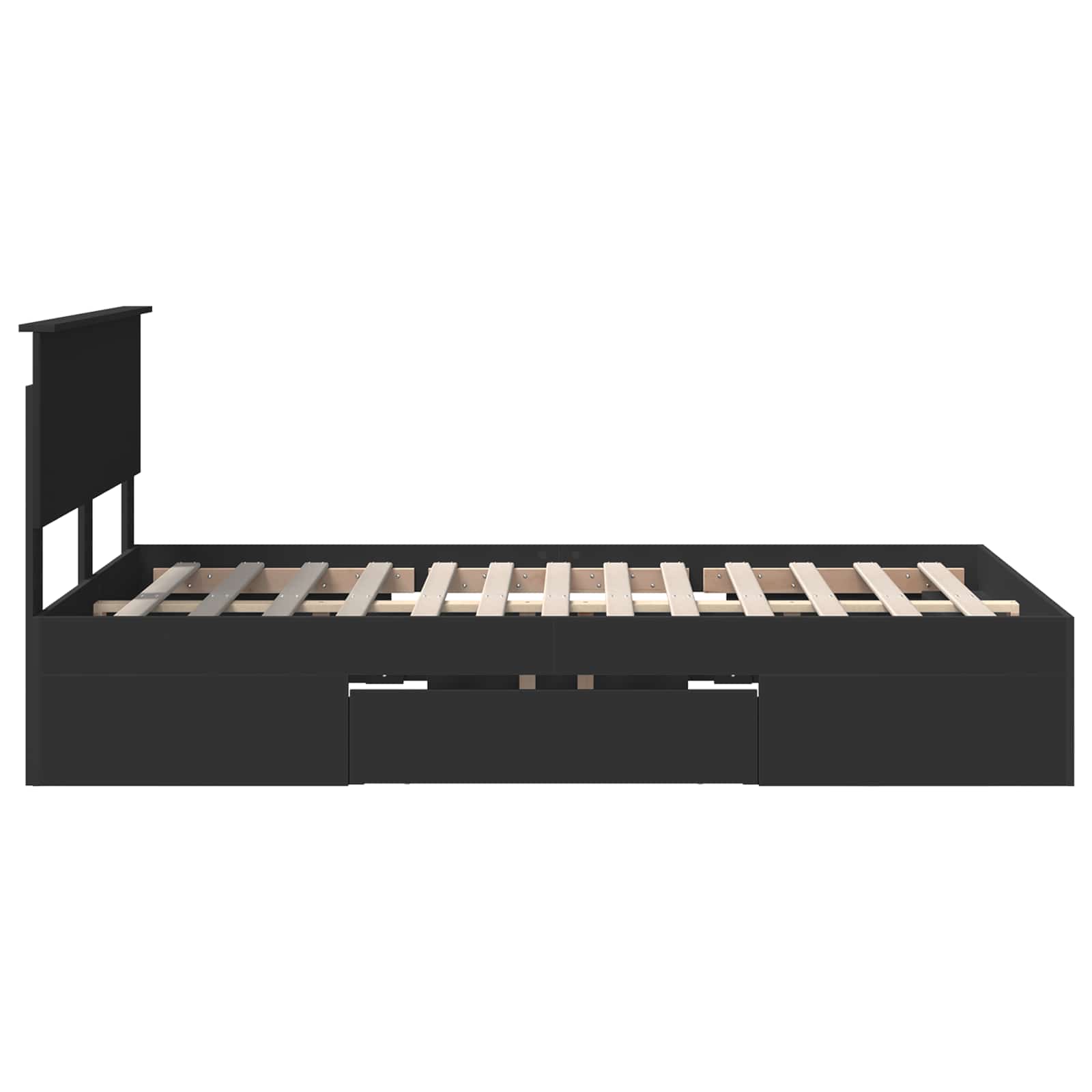 vidaXL Ramka łóżka Czarny 137 x 203 cm Materiał drewnopochodny