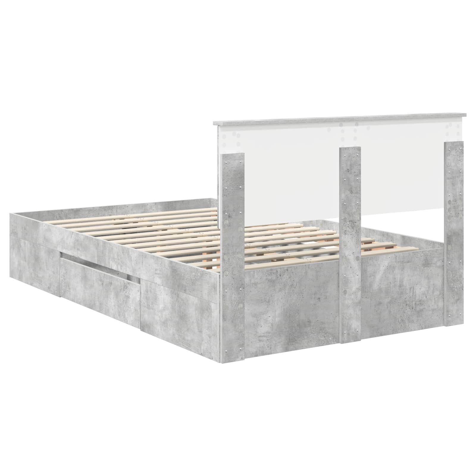 vidaXL Ramka łóżka Betonowy szary 137 x 203 cm Materiał drewnopochodny