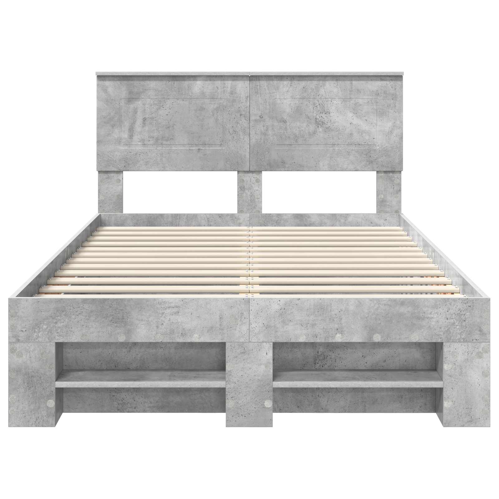 vidaXL Ramka łóżka Betonowy szary 137 x 203 cm Materiał drewnopochodny