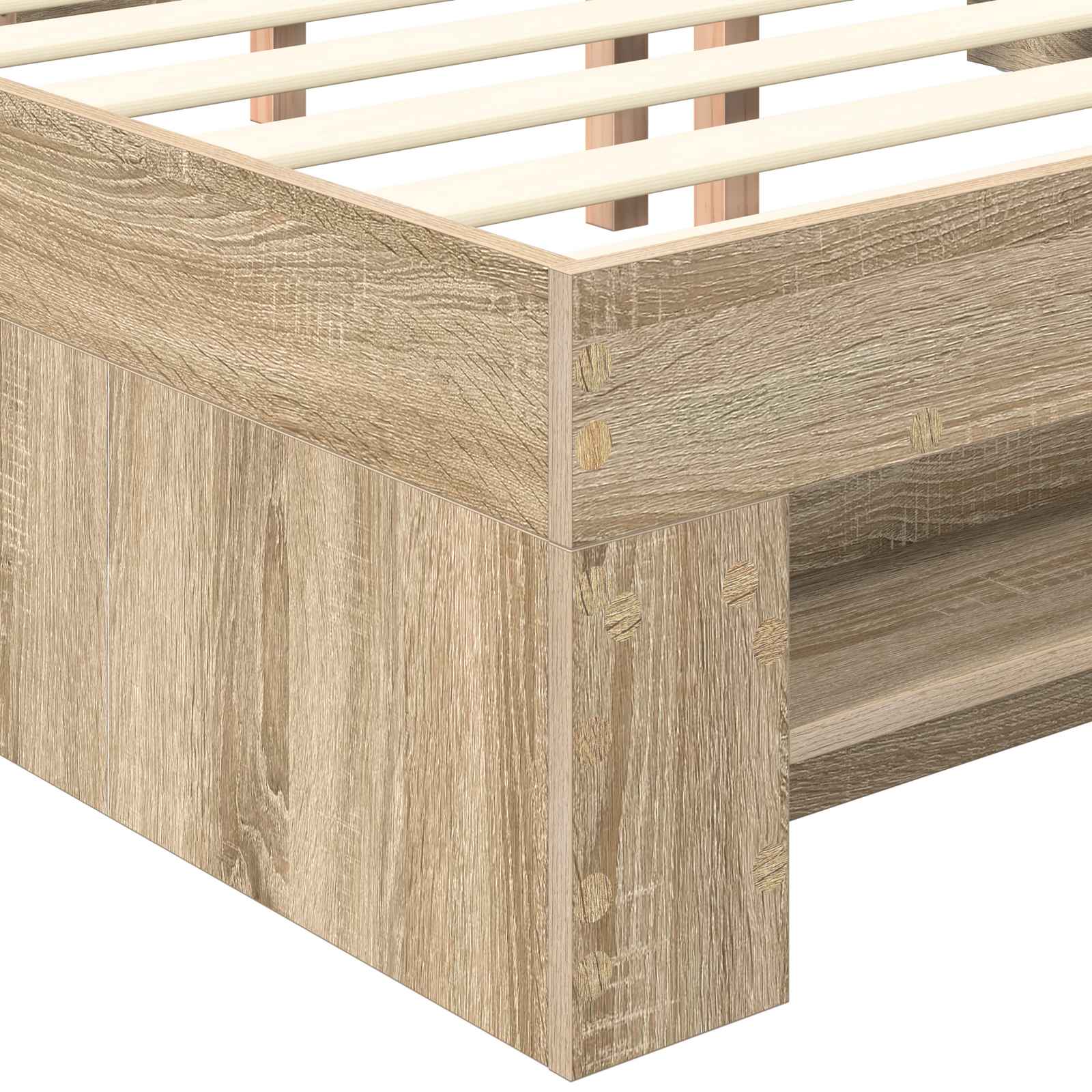 vidaXL Ramka łóżka Dąb Sonoma 120 x 200 cm Materiał drewnopochodny