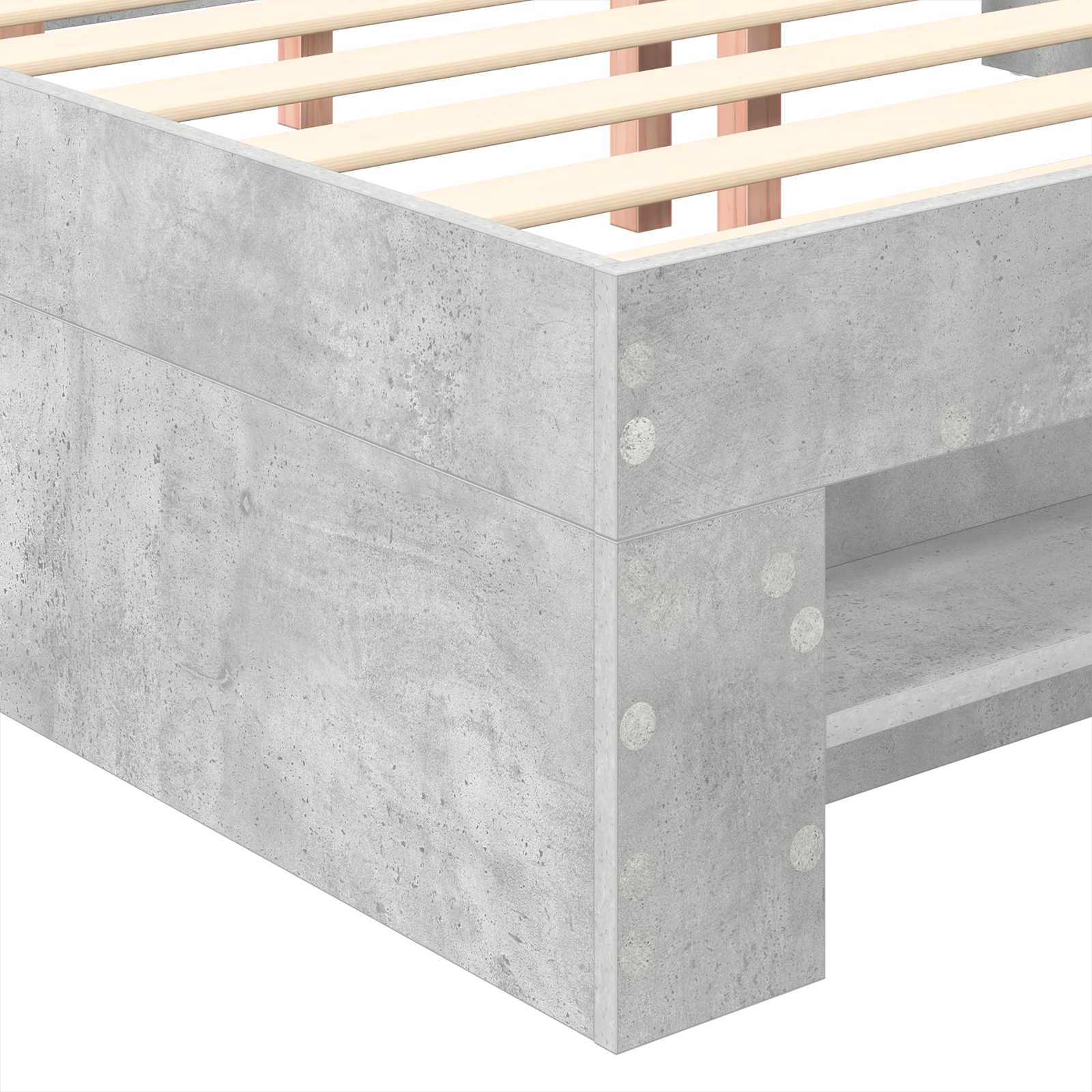 vidaXL Ramka łóżka Betonowy szary 120 x 200 cm Materiał drewnopochodny