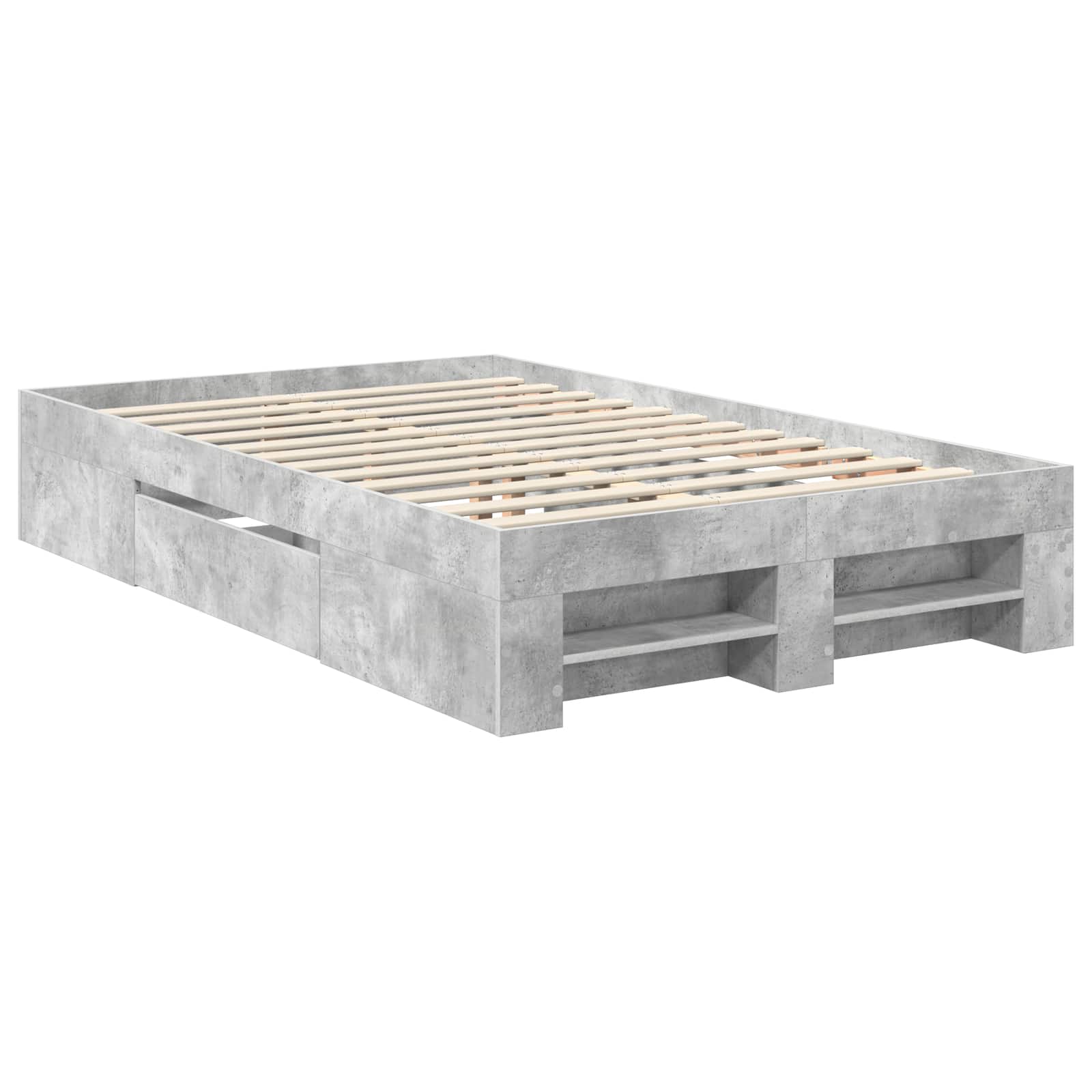 vidaXL Ramka łóżka Betonowy szary 120 x 200 cm Materiał drewnopochodny