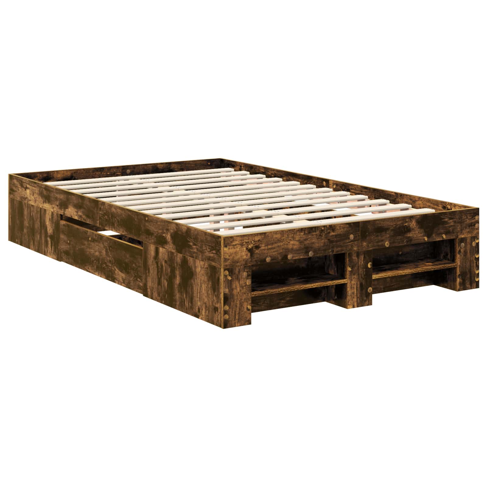 vidaXL Ramka łóżka Dąb wędzony 120 x 200 cm Materiał drewnopochodny