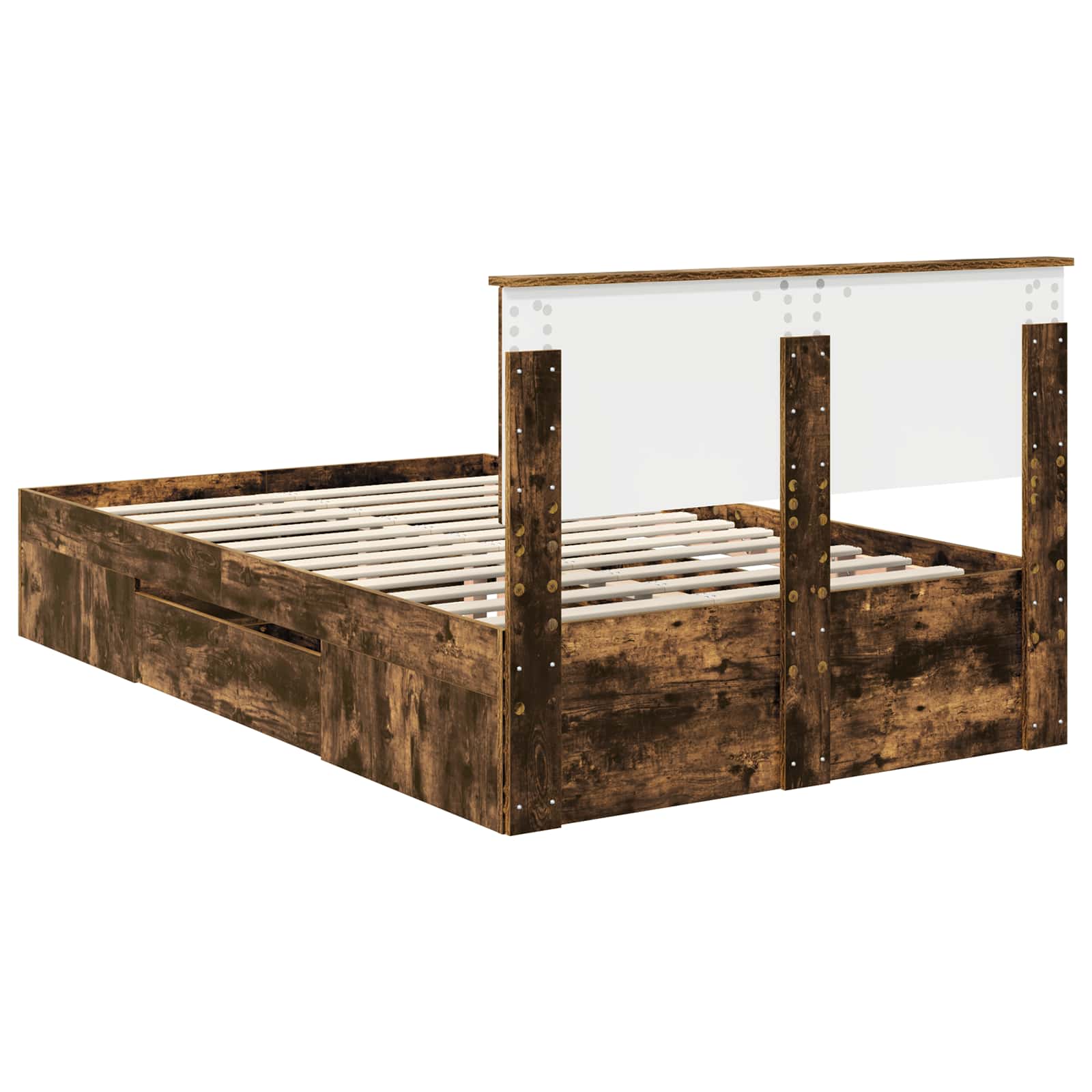 vidaXL Ramka łóżka Dąb wędzony 120 x 200 cm Materiał drewnopochodny
