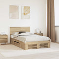 vidaXL Ramka łóżka Dąb Sonoma 120 x 200 cm Materiał drewnopochodny