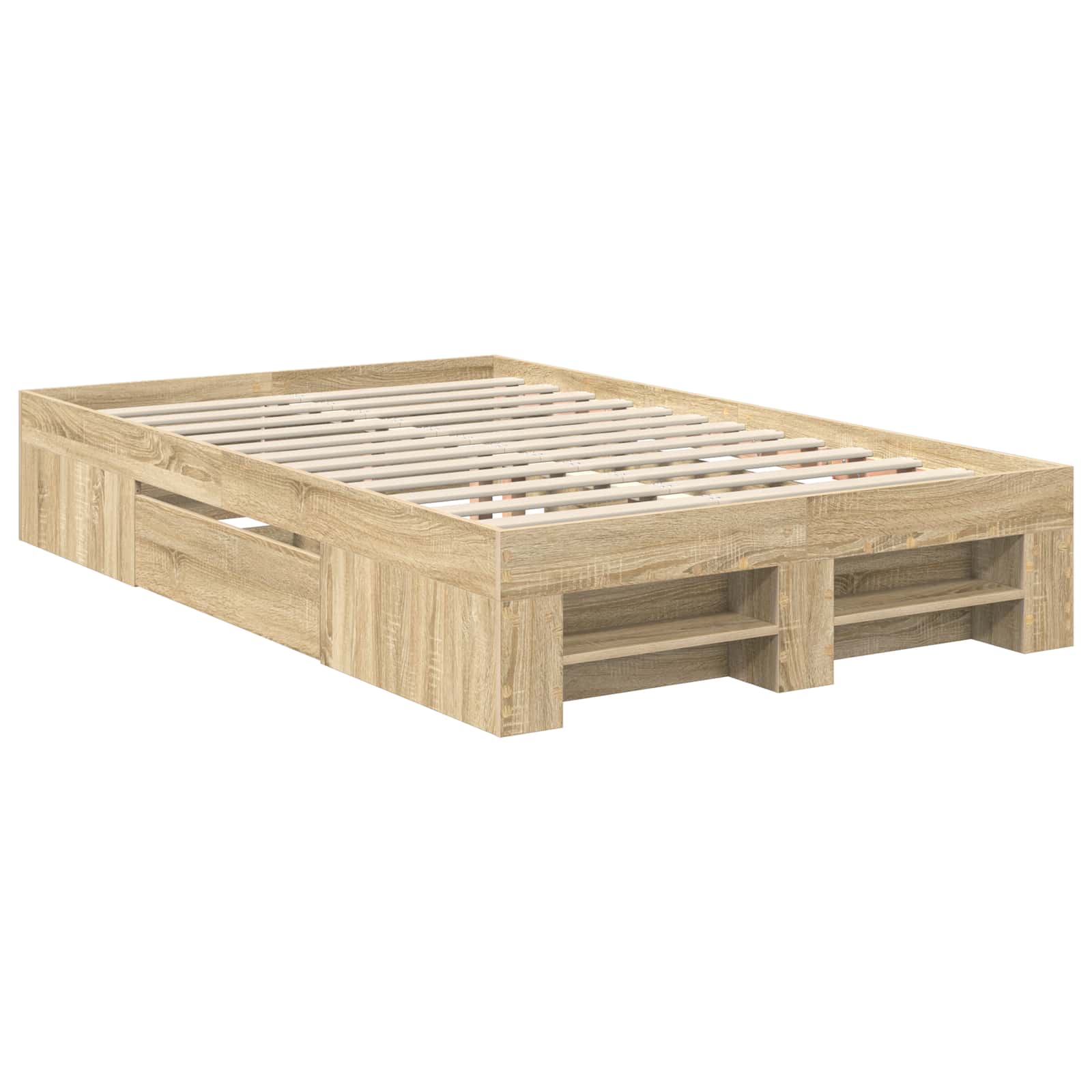 vidaXL Ramka łóżka Dąb Sonoma 120 x 200 cm Materiał drewnopochodny
