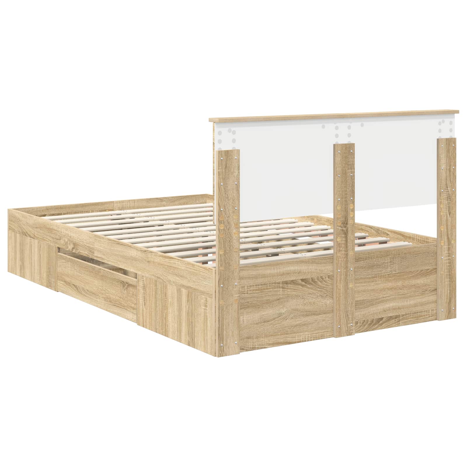 vidaXL Ramka łóżka Dąb Sonoma 120 x 200 cm Materiał drewnopochodny