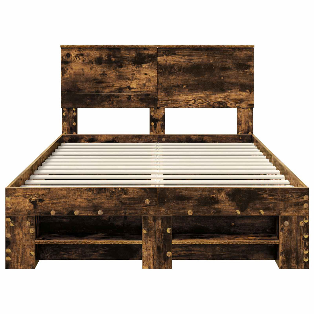 vidaXL Ramka łóżka Dąb wędzony 120 x 200 cm Materiał drewnopochodny