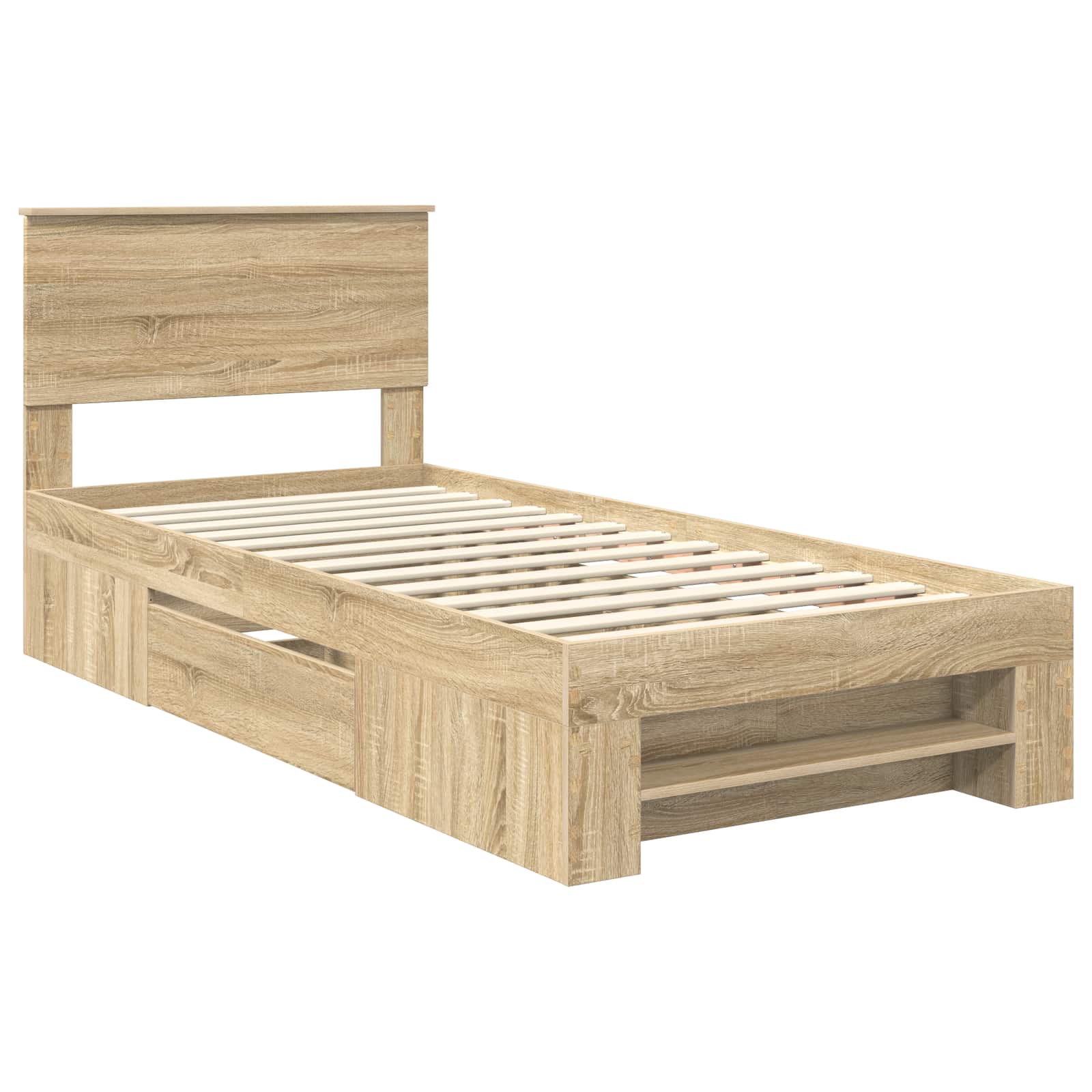 vidaXL Ramka łóżka Dąb Sonoma 100 x 200 m Materiał drewnopochodny