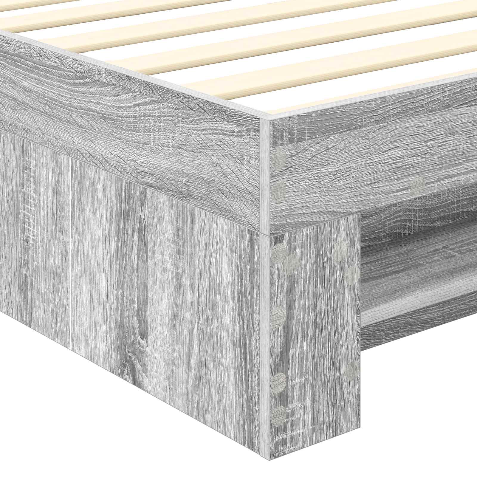 vidaXL Ramka łóżka Szary Sonoma 100 x 200 m Materiał drewnopochodny