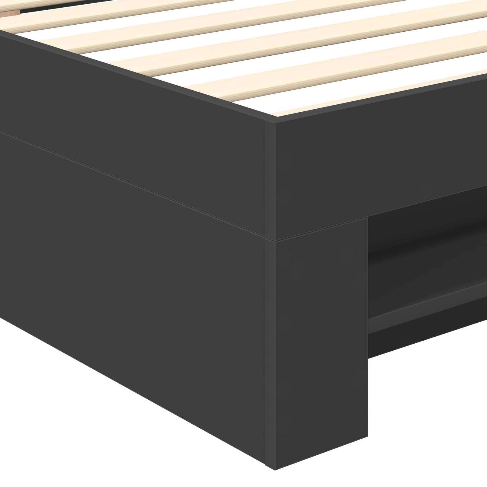 vidaXL Ramka łóżka Czarny 90 x 200 cm Materiał drewnopochodny