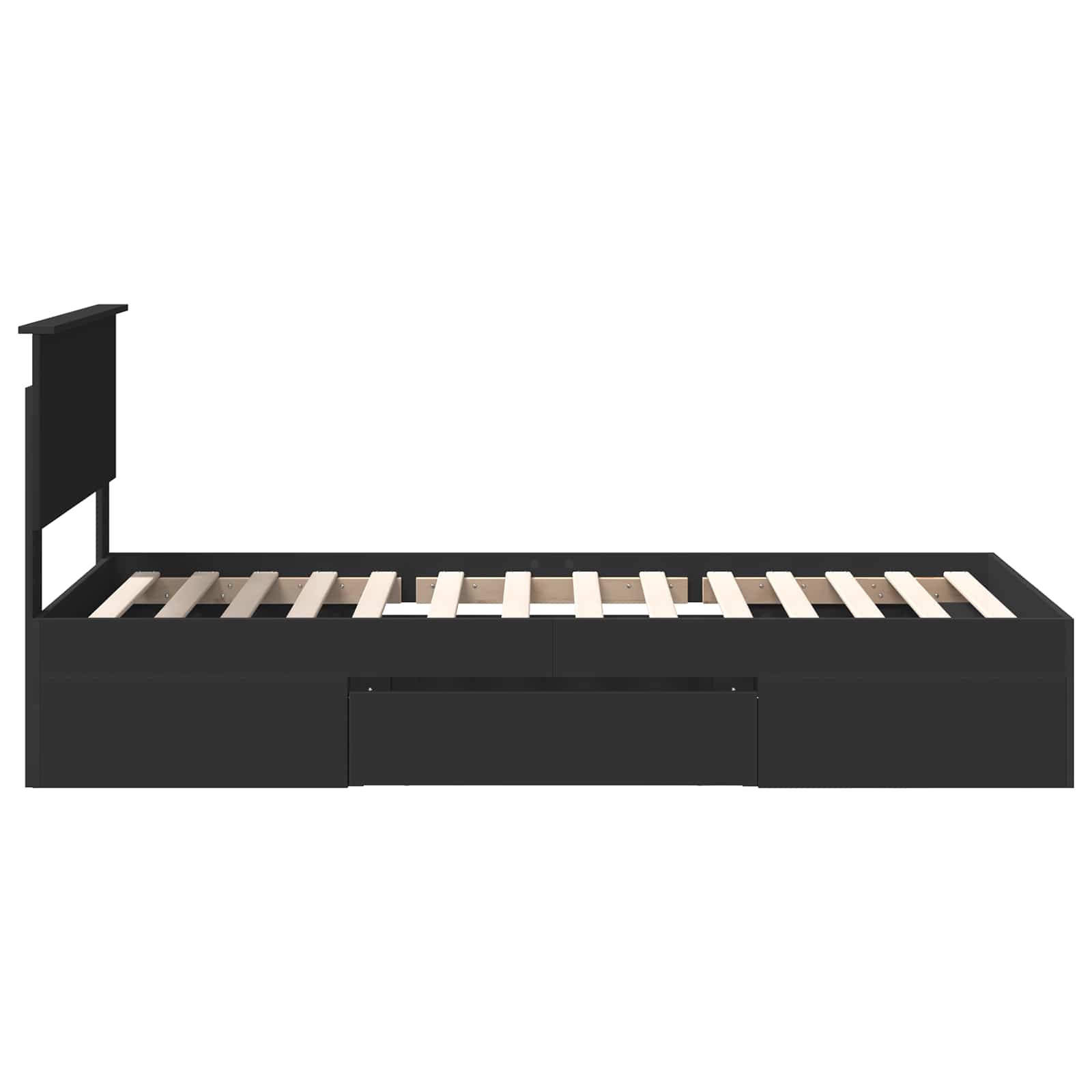 vidaXL Ramka łóżka Czarny 90 x 200 cm Materiał drewnopochodny