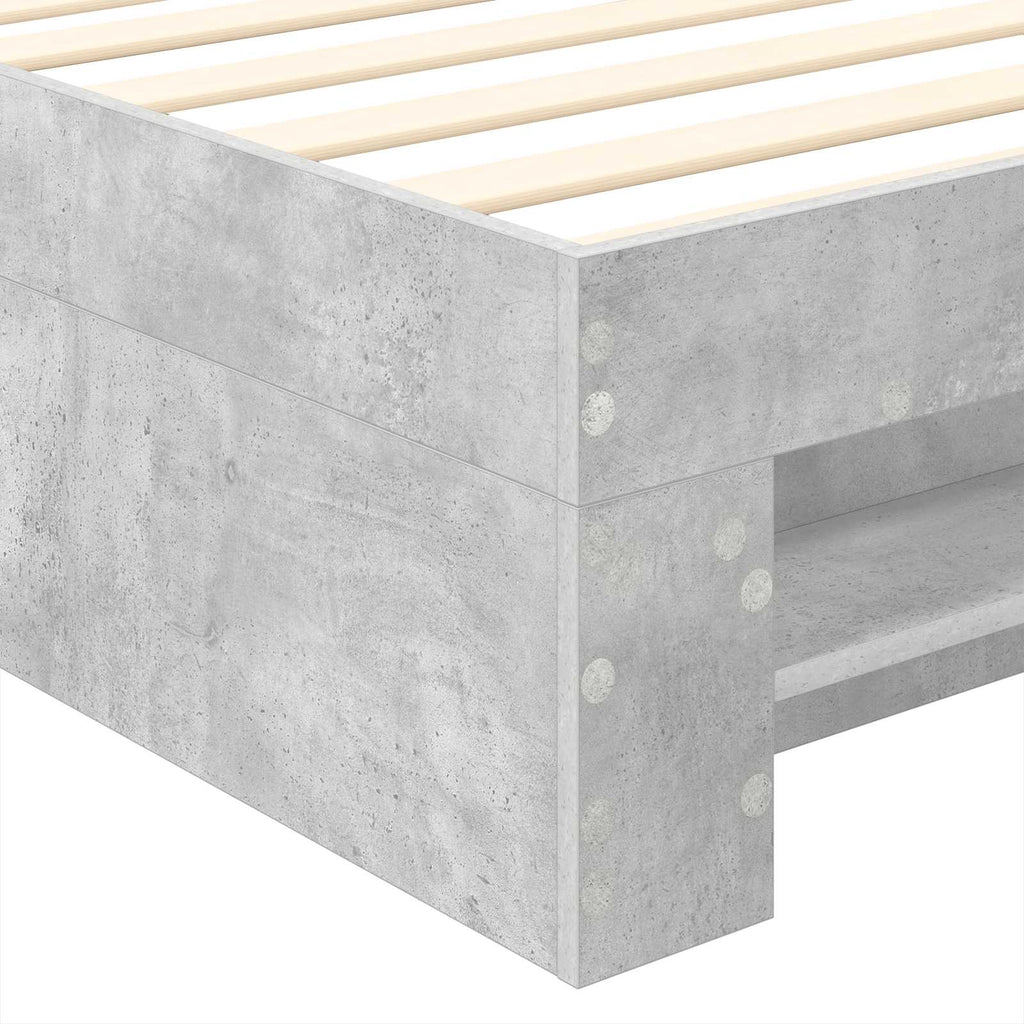vidaXL Ramka łóżka Betonowy szary 90 x 200 cm Materiał drewnopochodny