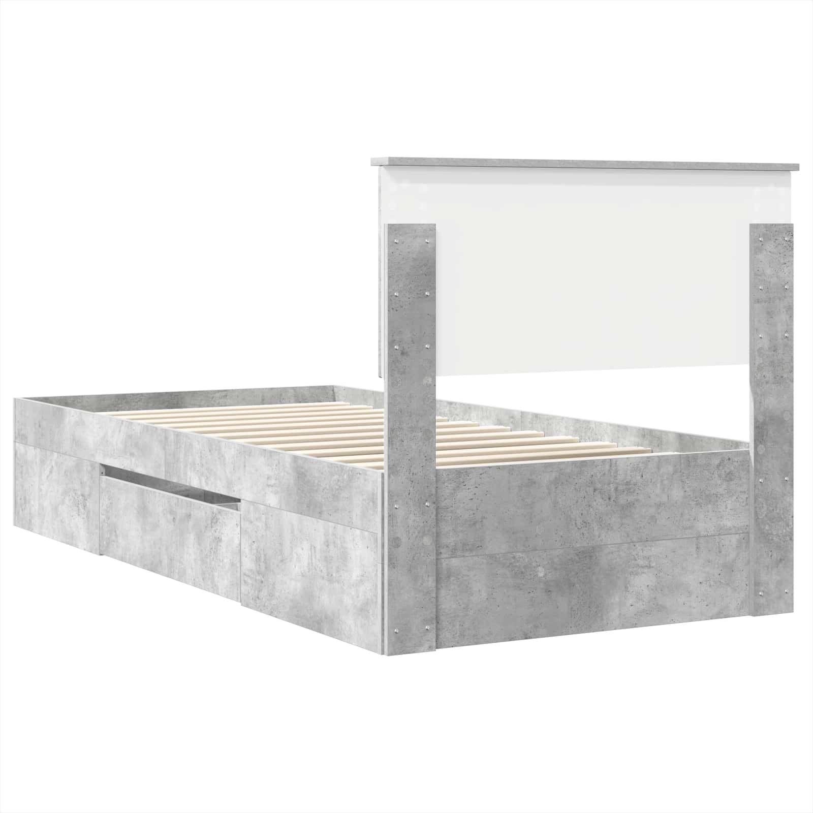 vidaXL Ramka łóżka Betonowy szary 90 x 200 cm Materiał drewnopochodny