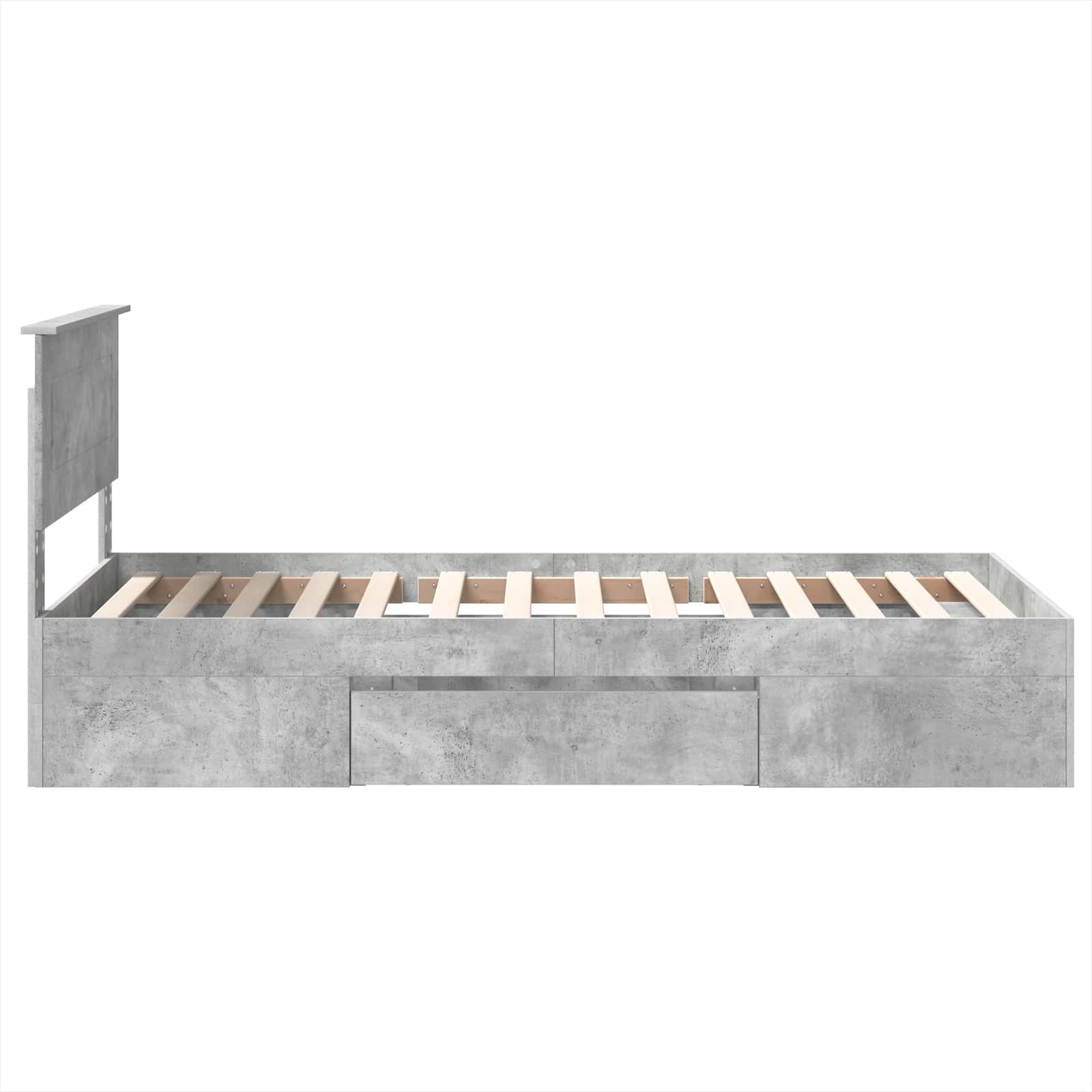 vidaXL Ramka łóżka Betonowy szary 90 x 200 cm Materiał drewnopochodny