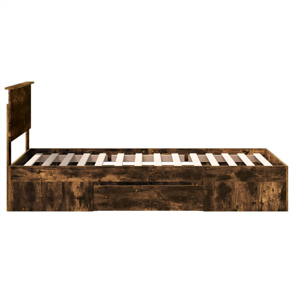 vidaXL Ramka łóżka Dąb wędzony 90 x 200 cm Materiał drewnopochodny