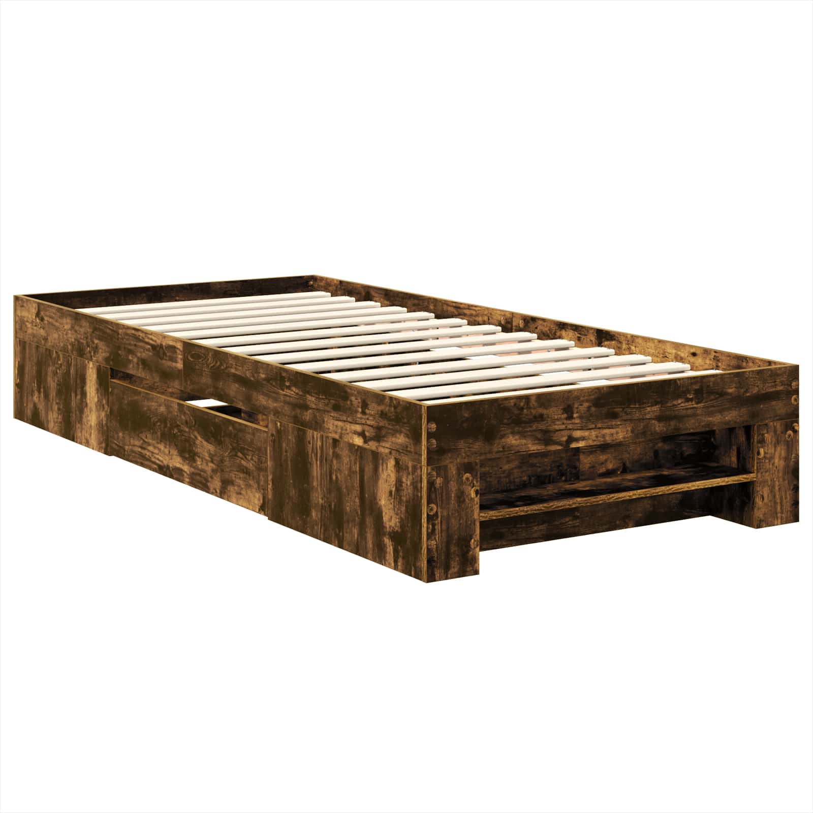 vidaXL Ramka łóżka Dąb wędzony 90 x 200 cm Materiał drewnopochodny