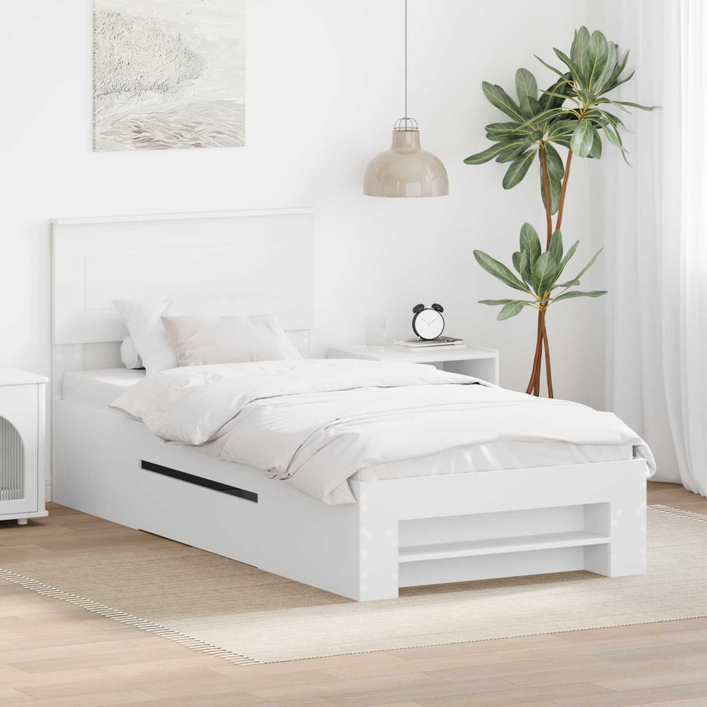 vidaXL Ramka łóżka Biały 80 x 200 cm Materiał drewnopochodny