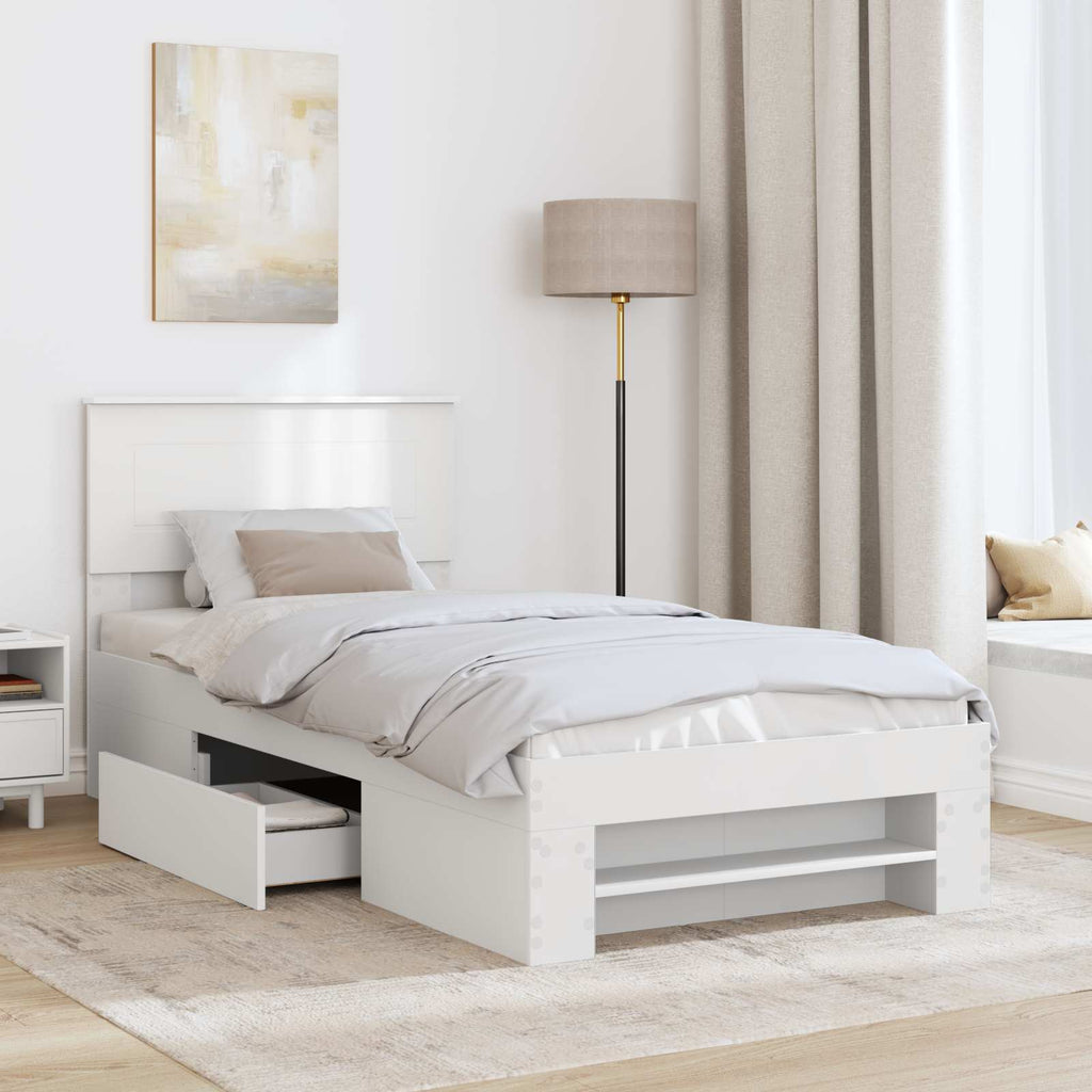 vidaXL Ramka łóżka Biały 80 x 200 cm Materiał drewnopochodny