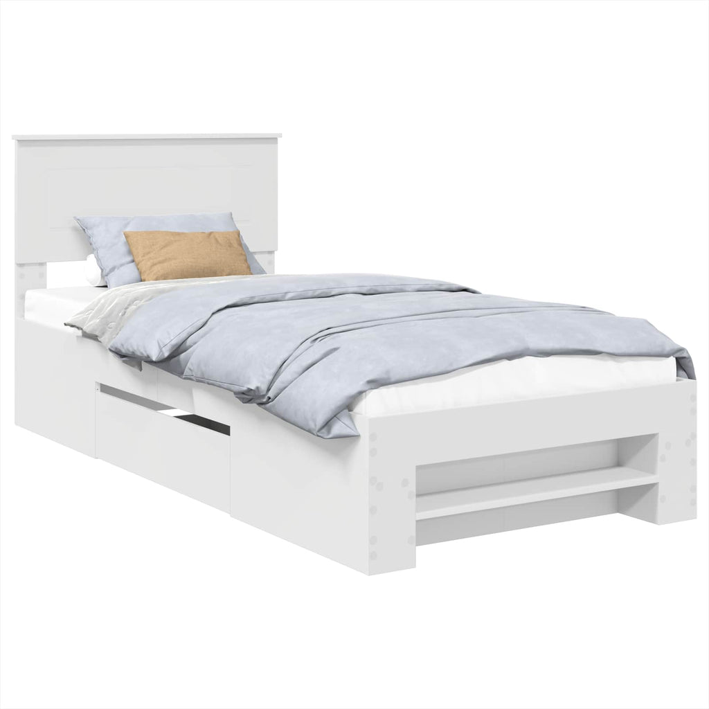 vidaXL Ramka łóżka Biały 80 x 200 cm Materiał drewnopochodny