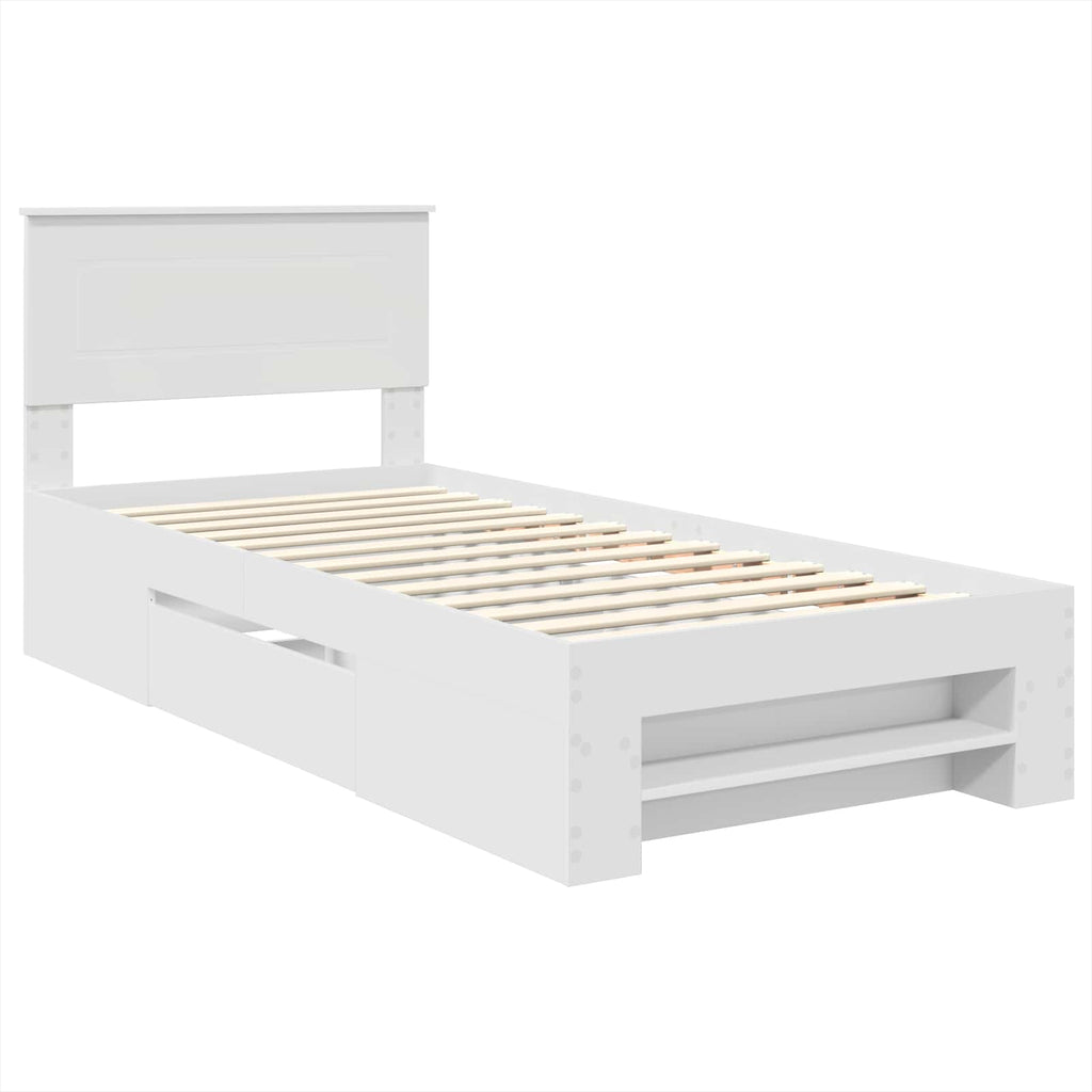 vidaXL Ramka łóżka Biały 80 x 200 cm Materiał drewnopochodny
