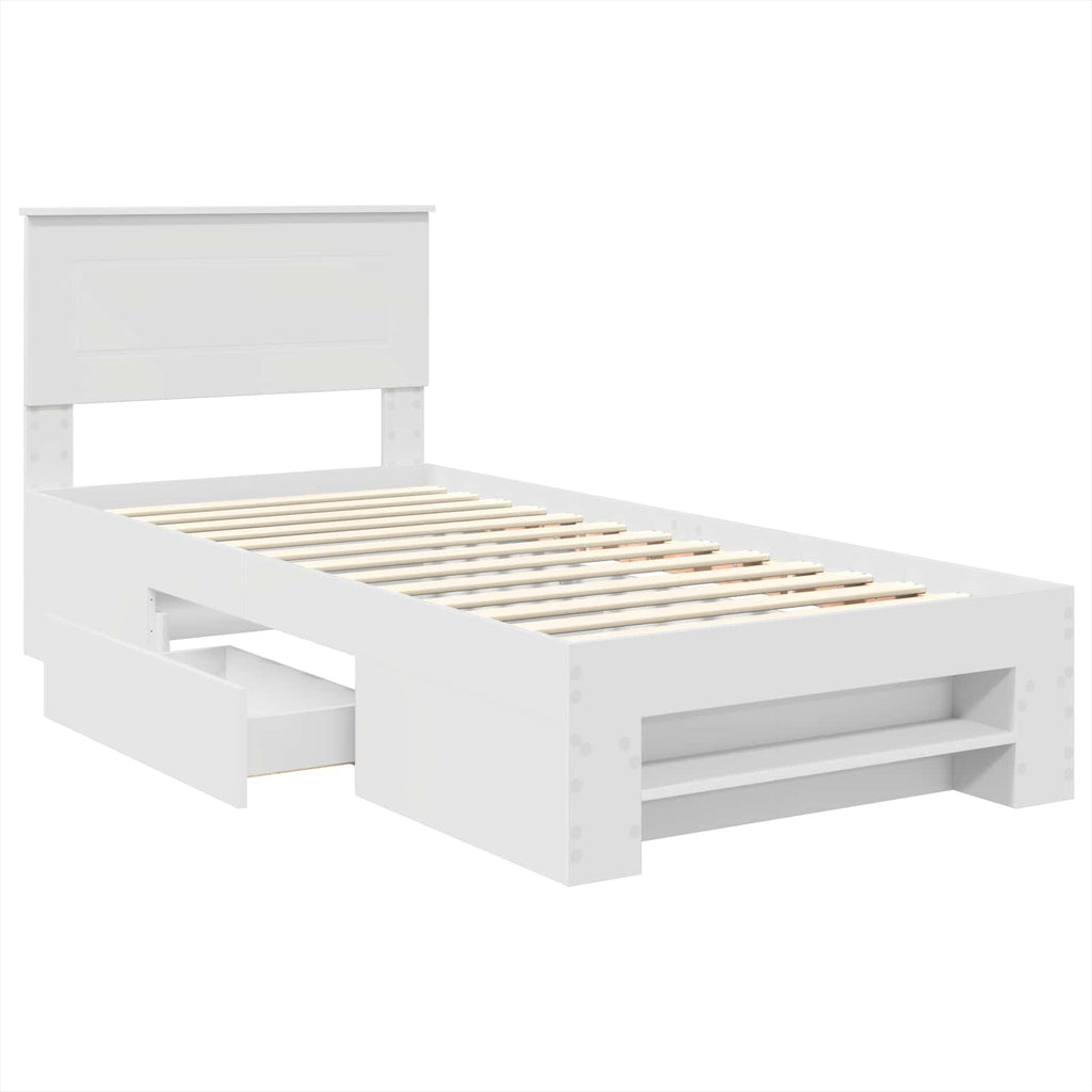 vidaXL Ramka łóżka Biały 80 x 200 cm Materiał drewnopochodny