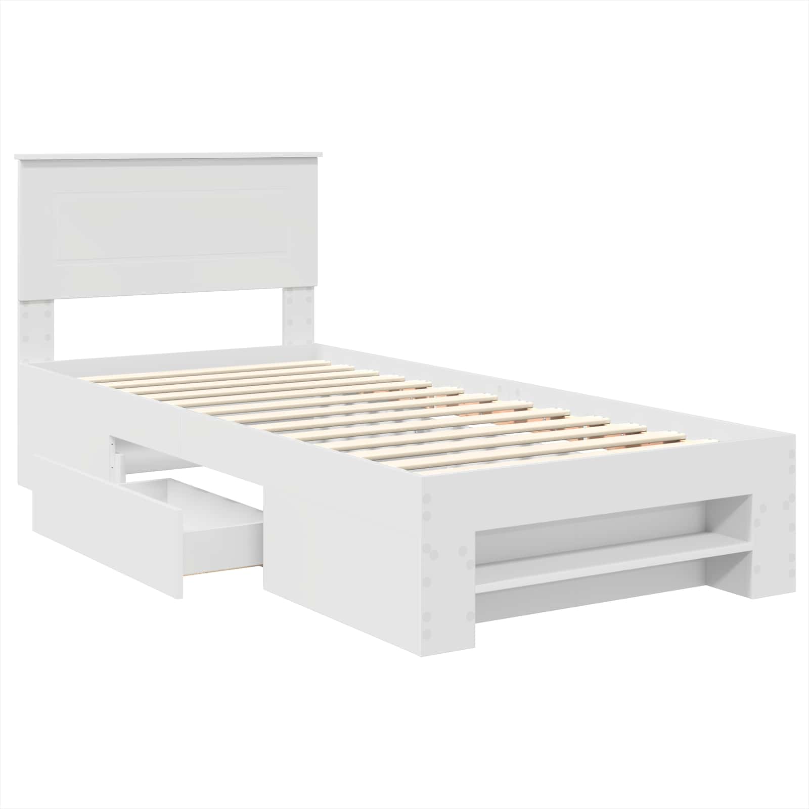 vidaXL Ramka łóżka Biały 80 x 200 cm Materiał drewnopochodny