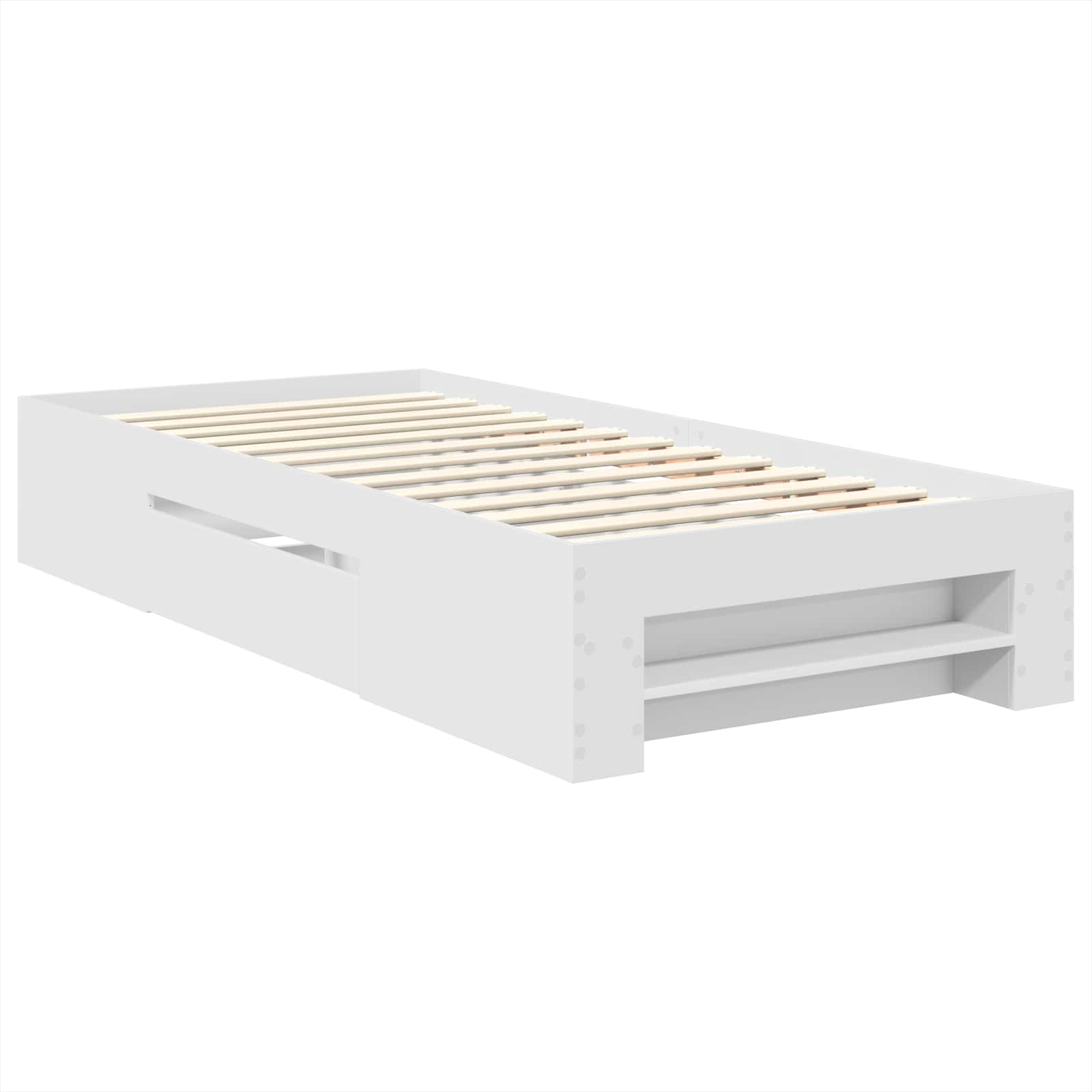 vidaXL Ramka łóżka Biały 80 x 200 cm Materiał drewnopochodny