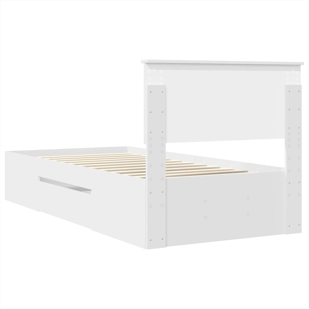 vidaXL Ramka łóżka Biały 80 x 200 cm Materiał drewnopochodny