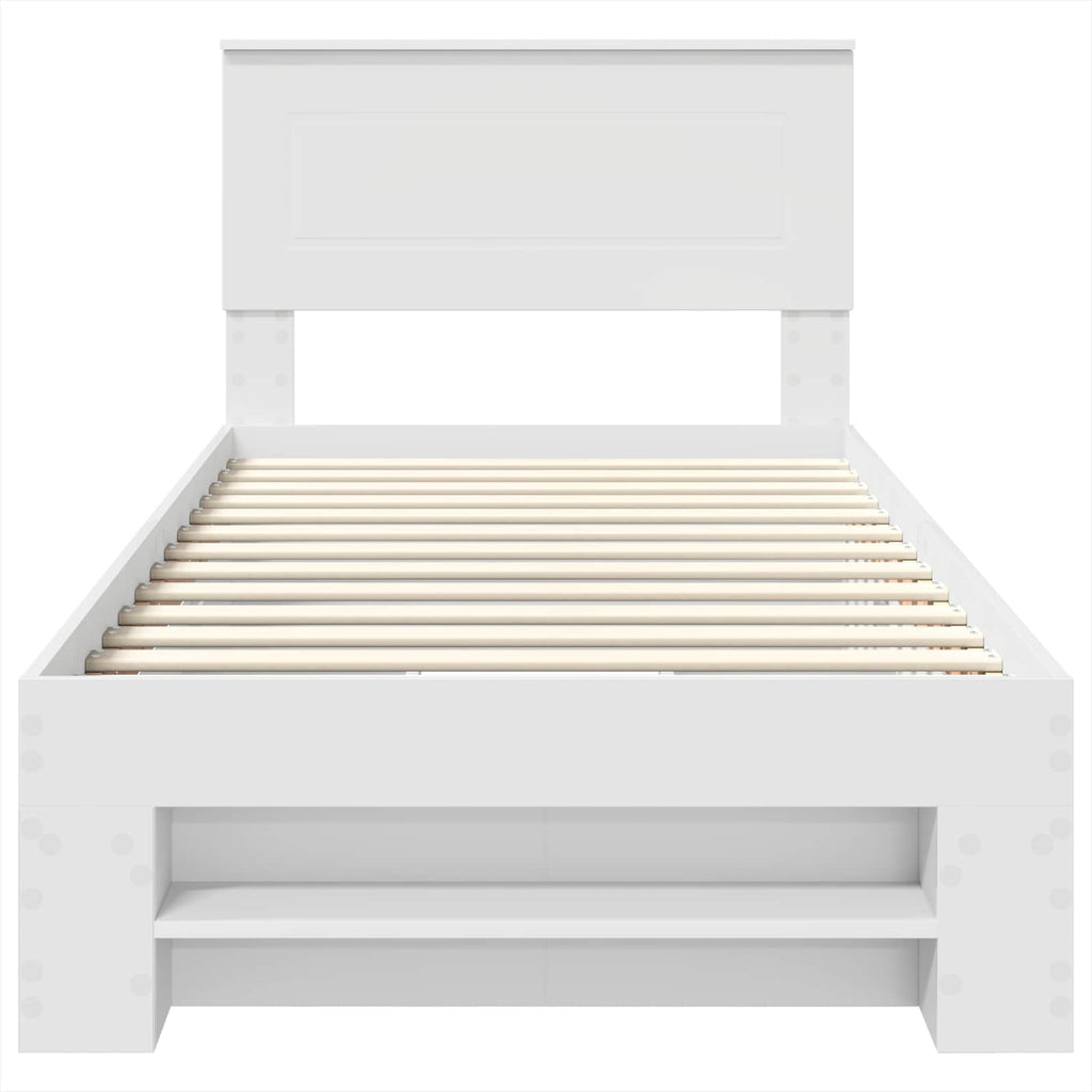 vidaXL Ramka łóżka Biały 80 x 200 cm Materiał drewnopochodny