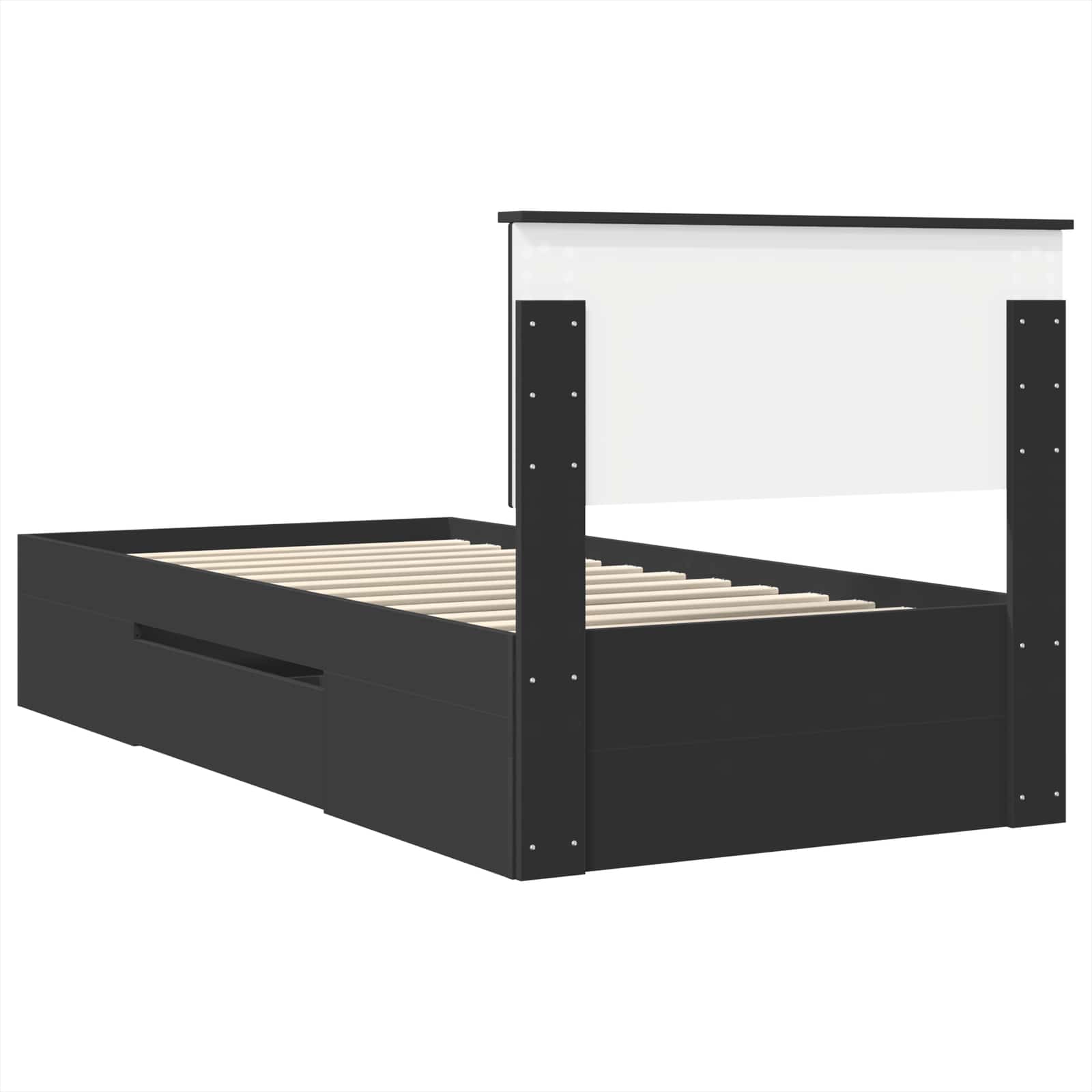 vidaXL Ramka łóżka Czarny 80 x 200 cm Materiał drewnopochodny