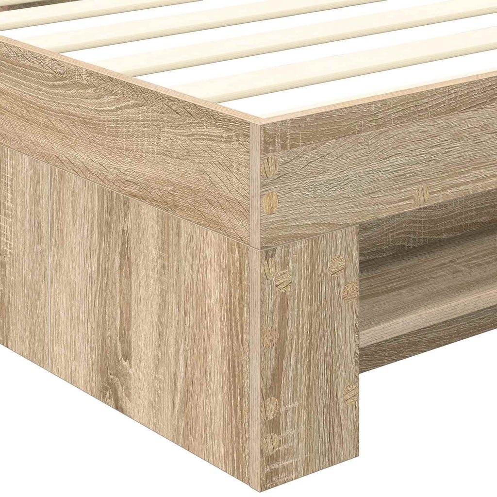 vidaXL Ramka łóżka Dąb Sonoma 80 x 200 cm Materiał drewnopochodny
