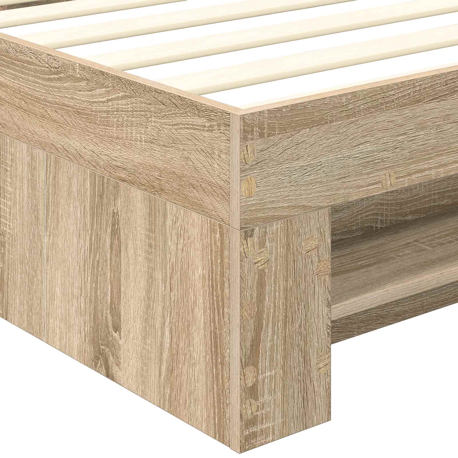 vidaXL Ramka łóżka Dąb Sonoma 80 x 200 cm Materiał drewnopochodny