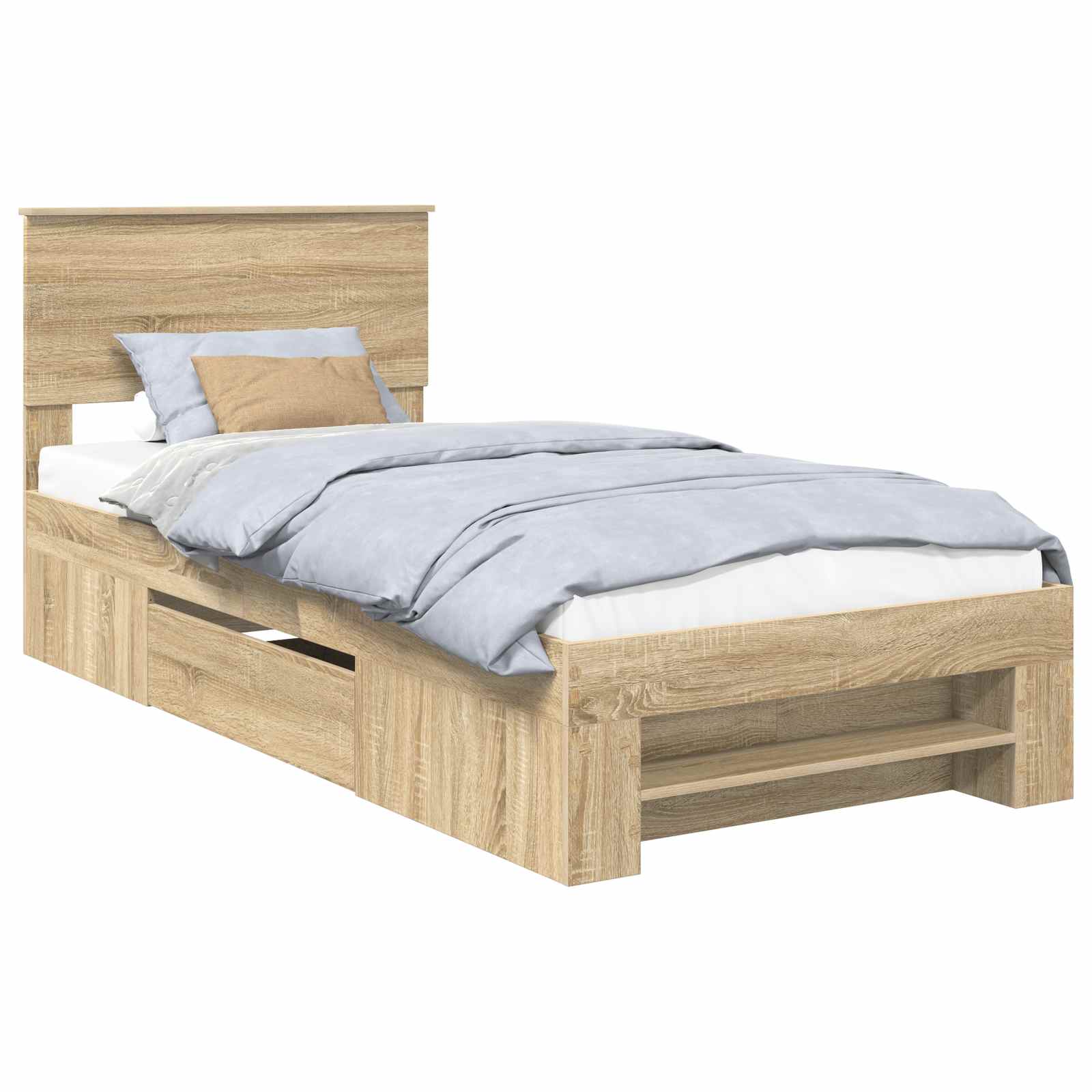 vidaXL Ramka łóżka Dąb Sonoma 80 x 200 cm Materiał drewnopochodny