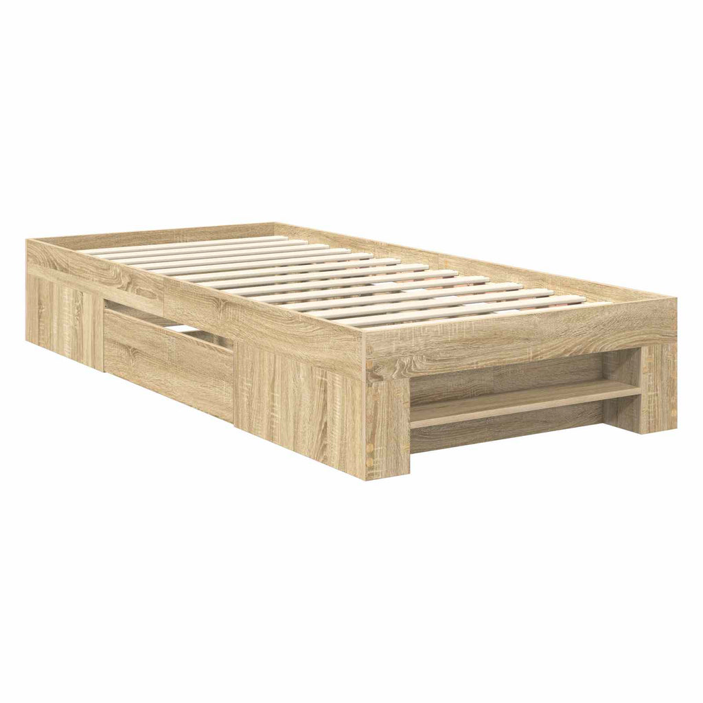 vidaXL Ramka łóżka Dąb Sonoma 80 x 200 cm Materiał drewnopochodny
