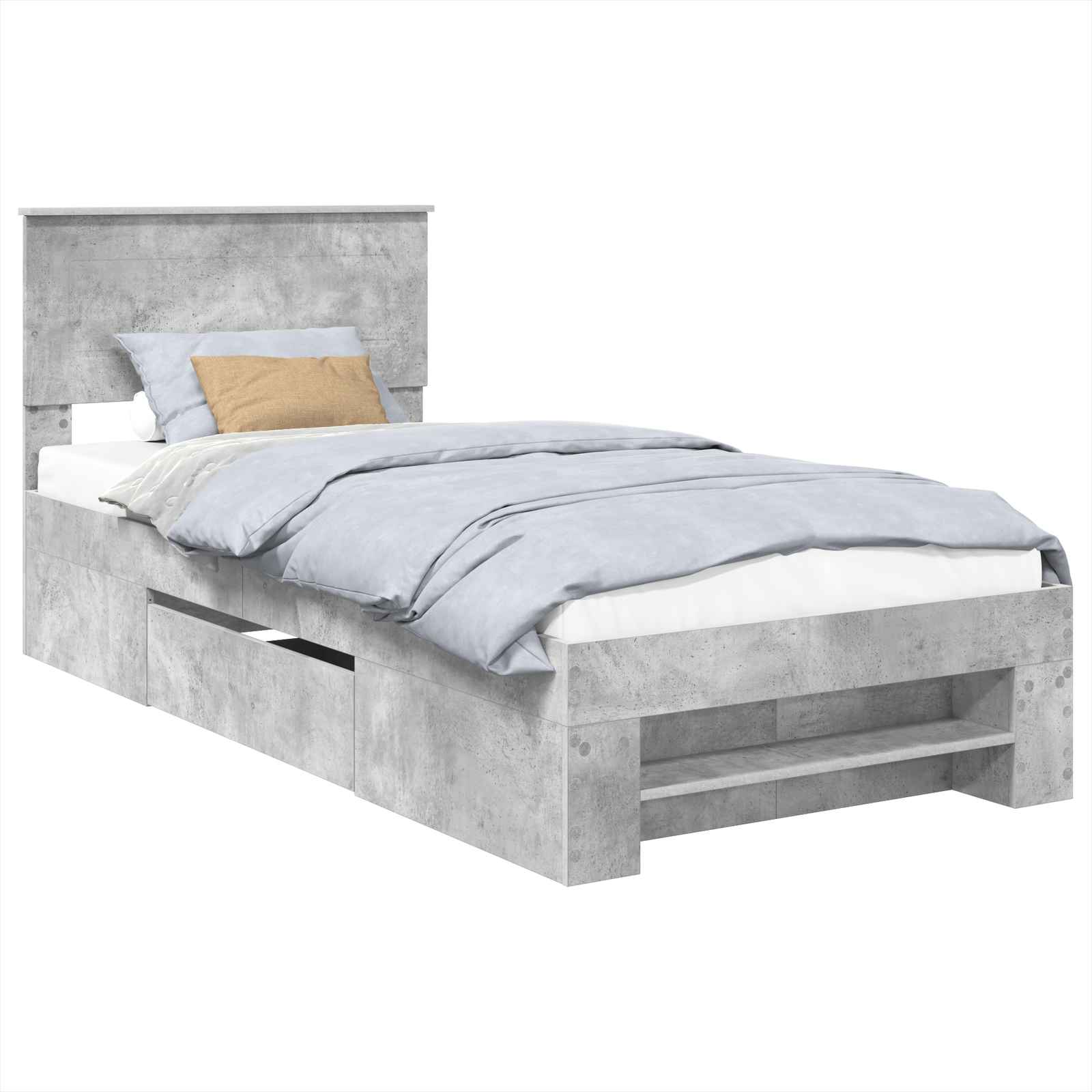 vidaXL Ramka łóżka Betonowy szary 80 x 200 cm Materiał drewnopochodny
