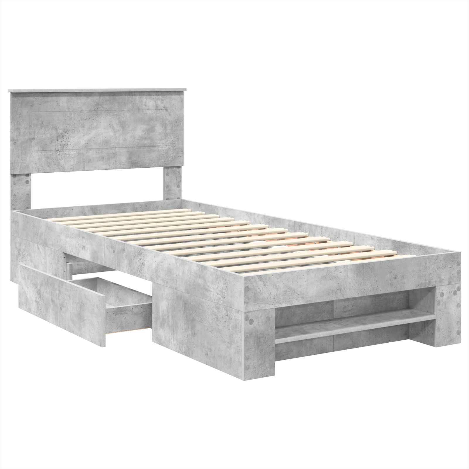 vidaXL Ramka łóżka Betonowy szary 80 x 200 cm Materiał drewnopochodny