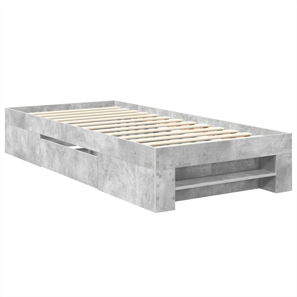 vidaXL Ramka łóżka Betonowy szary 80 x 200 cm Materiał drewnopochodny