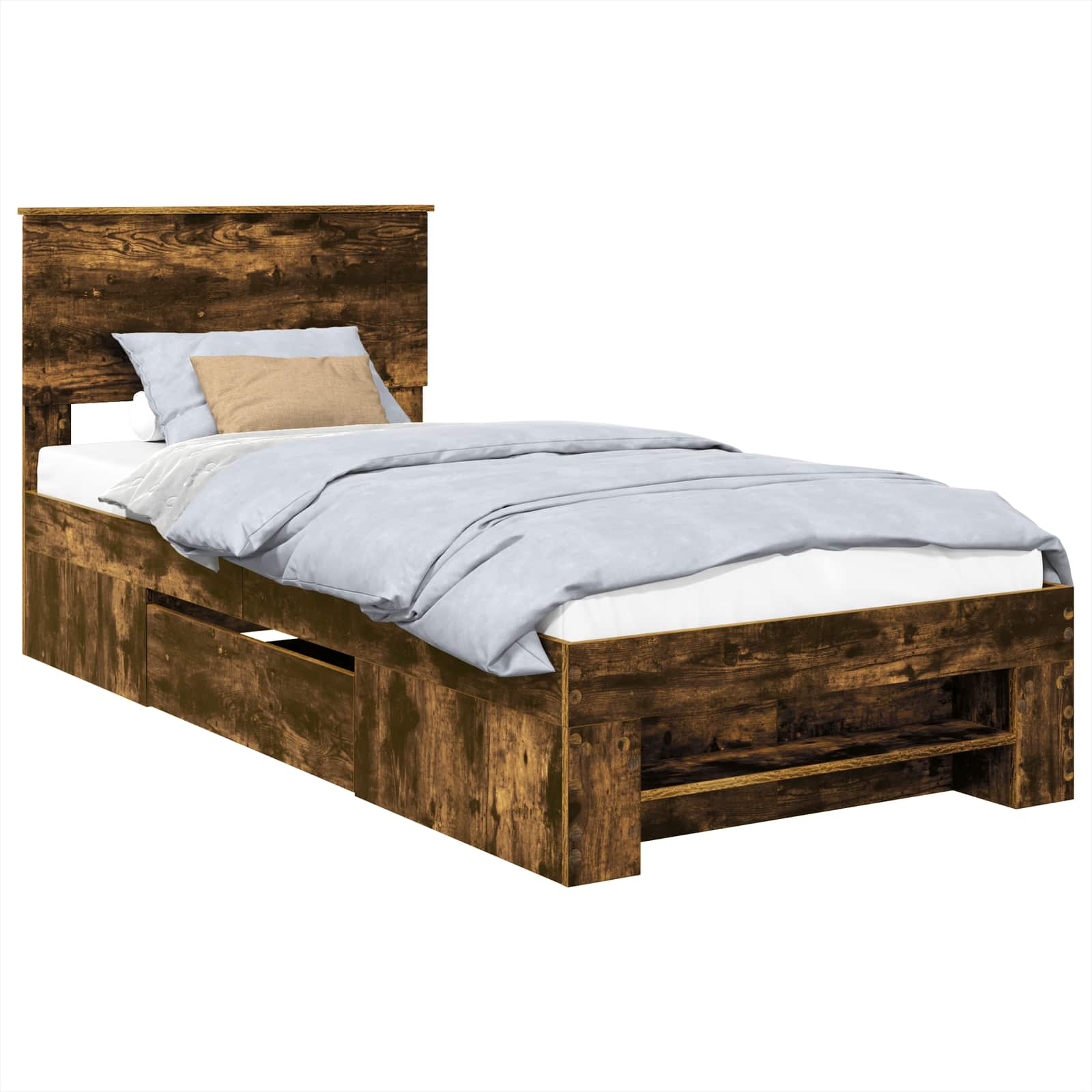 vidaXL Ramka łóżka Dąb wędzony 80 x 200 cm Materiał drewnopochodny