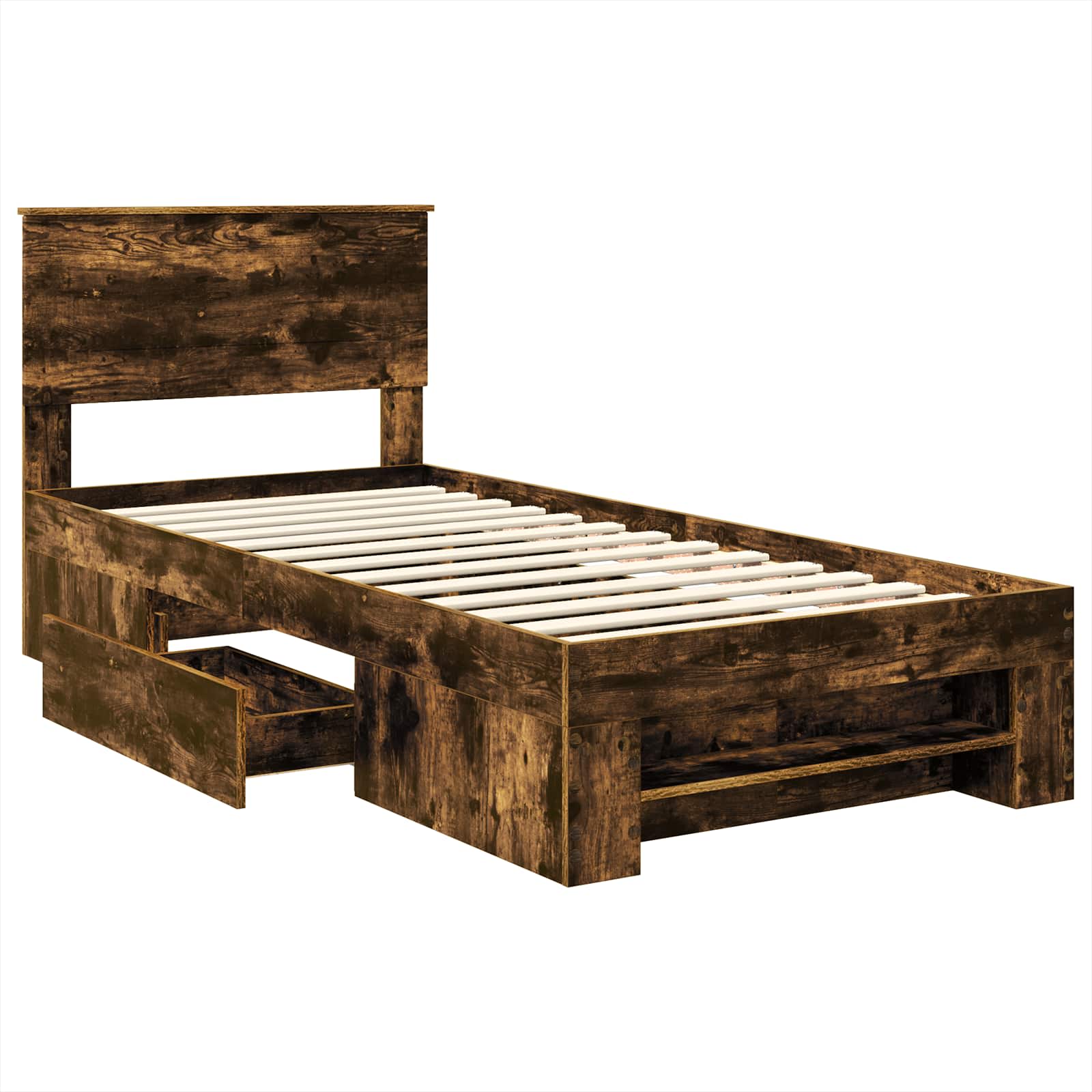vidaXL Ramka łóżka Dąb wędzony 80 x 200 cm Materiał drewnopochodny