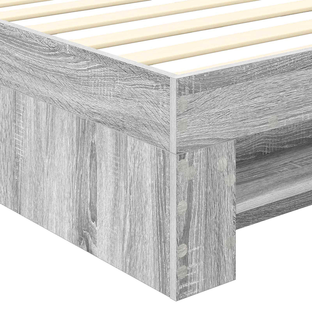 vidaXL Ramka łóżka Szary Sonoma 80 x 200 cm Materiał drewnopochodny