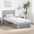 vidaXL Ramka łóżka Szary Sonoma 80 x 200 cm Materiał drewnopochodny
